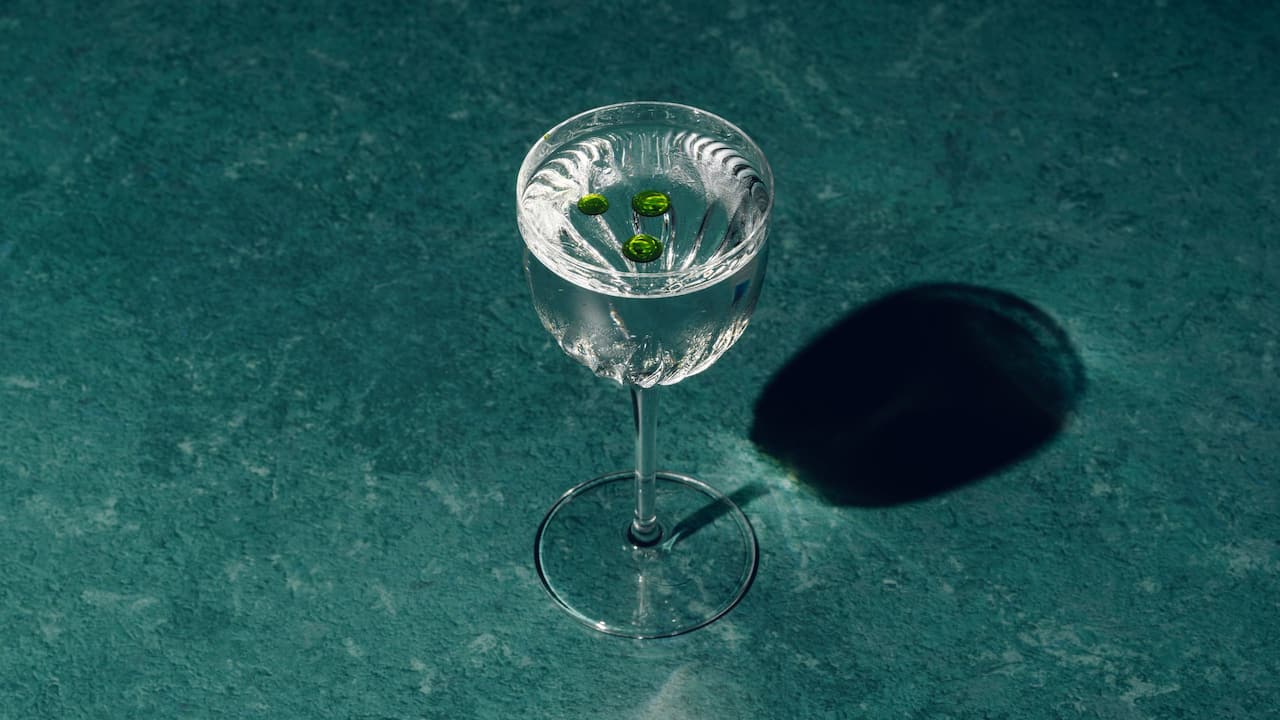 Emarald Martini Drink Transparent Green Drops