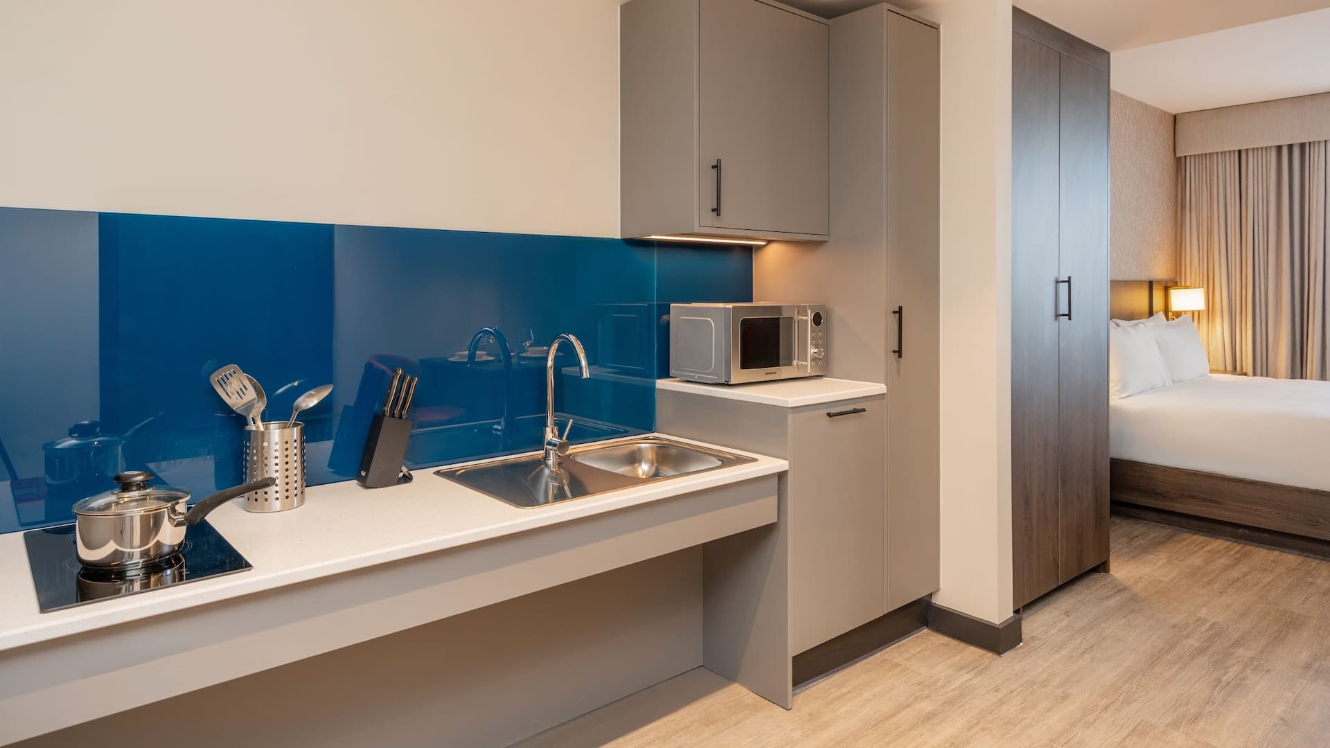 5 of 7 Hyatt House Leeds Accessible Room Kitchenette Counter Down