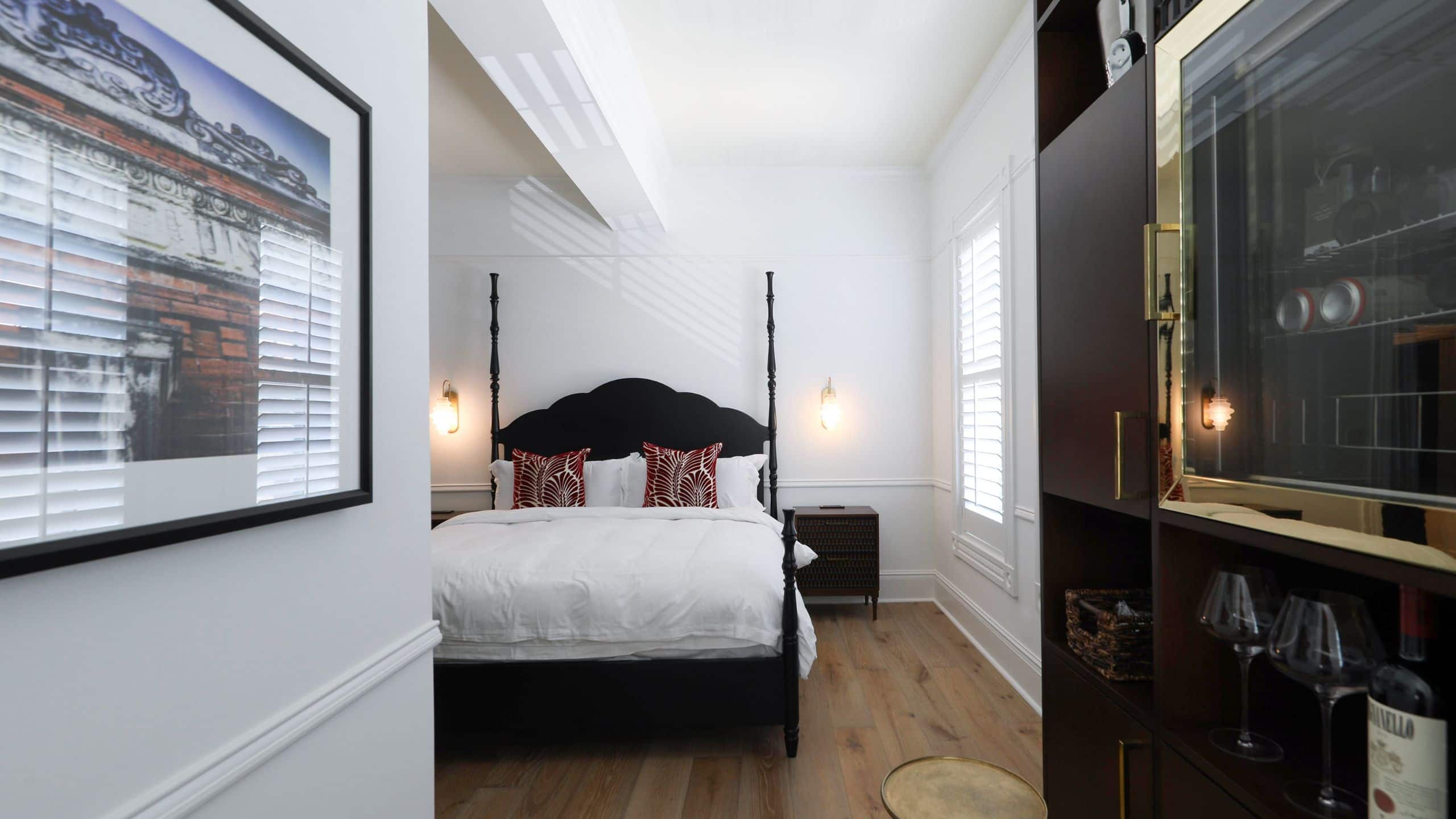 Fairmount Hotel Deluxe King Bedroom and Hallway