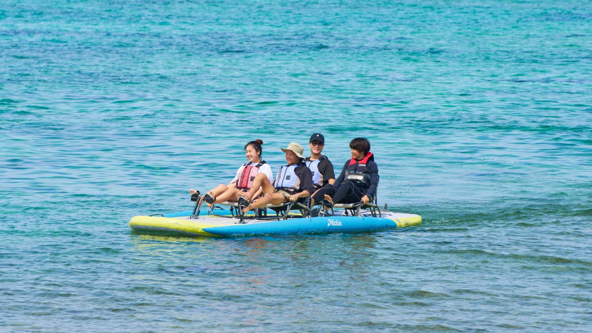 Hyatt Regency Seragaki Island, Okinawa Marine Guests Having Fun Paddle Boating