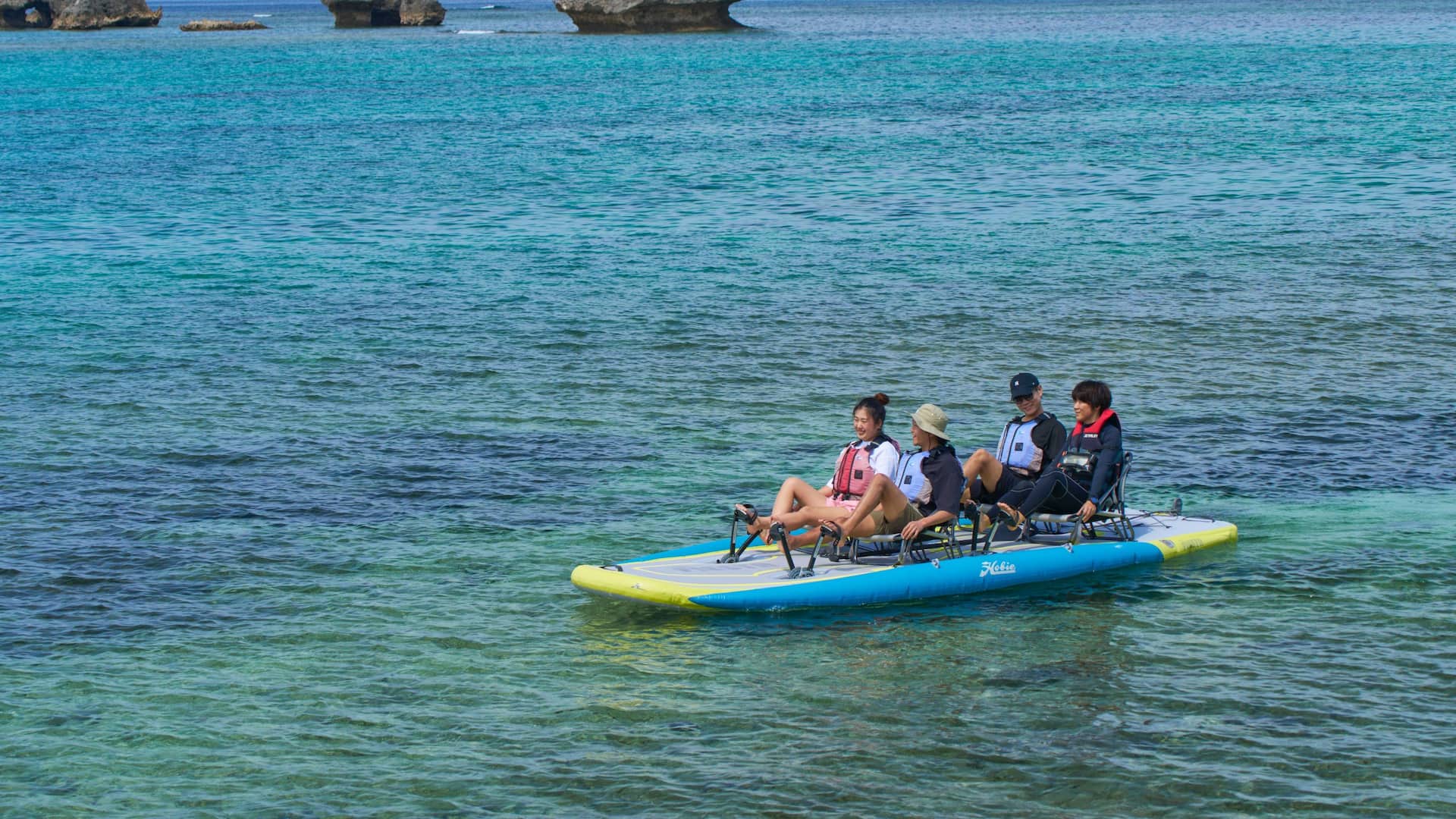 Hyatt Regency Seragaki Island, Okinawa Guests Paddle Boating