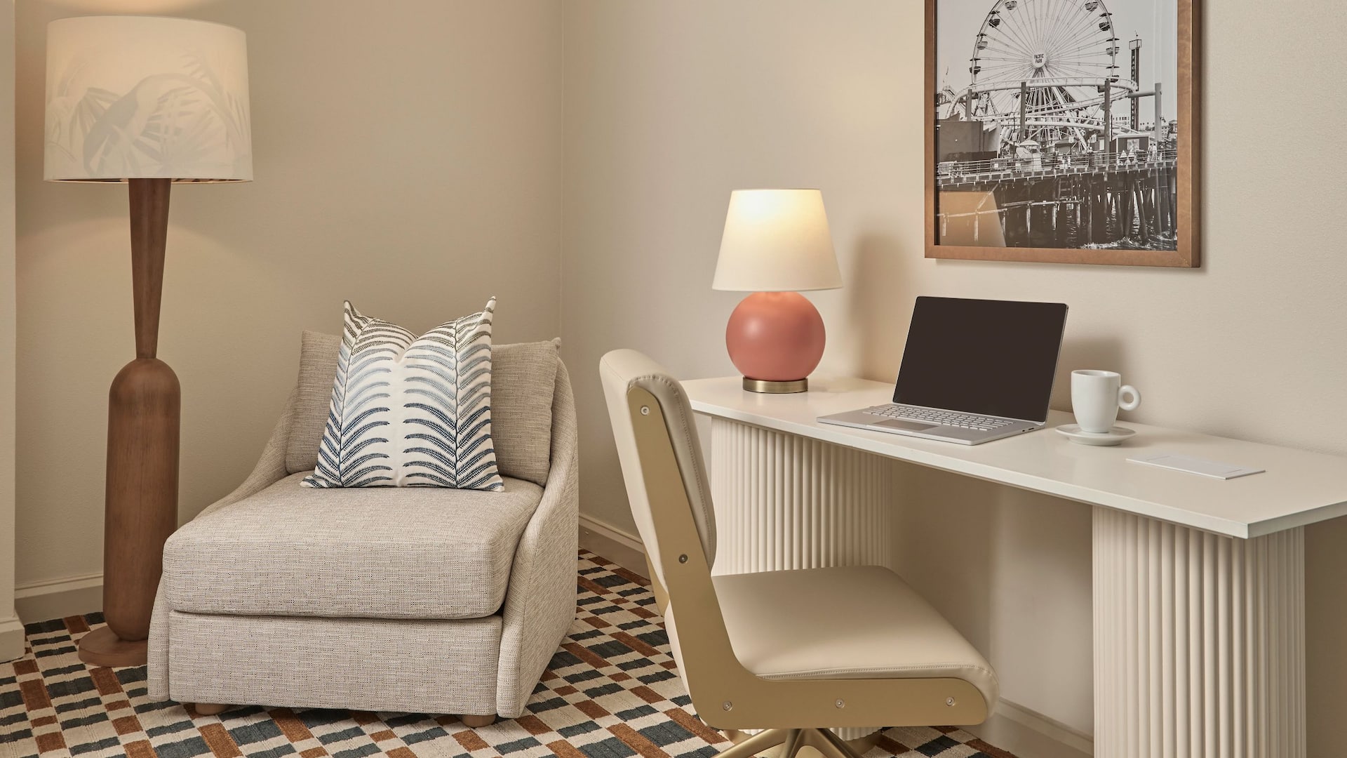 2 of 3 Hyatt Centric Delfina Santa Monica Desk And Laptop