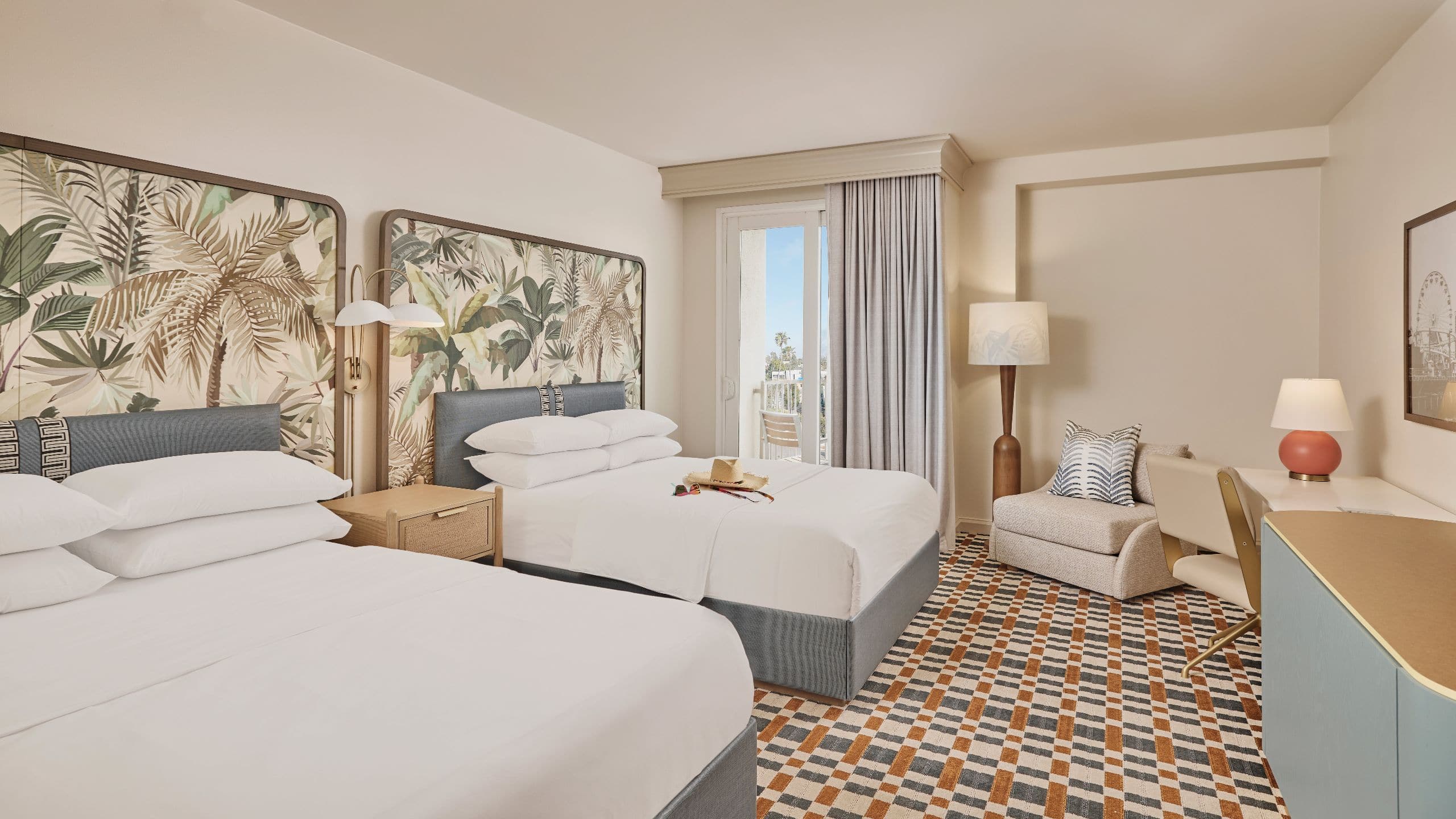 Hyatt Centric Delfina Santa Monica Two Queen Beds Lifestyle Hat