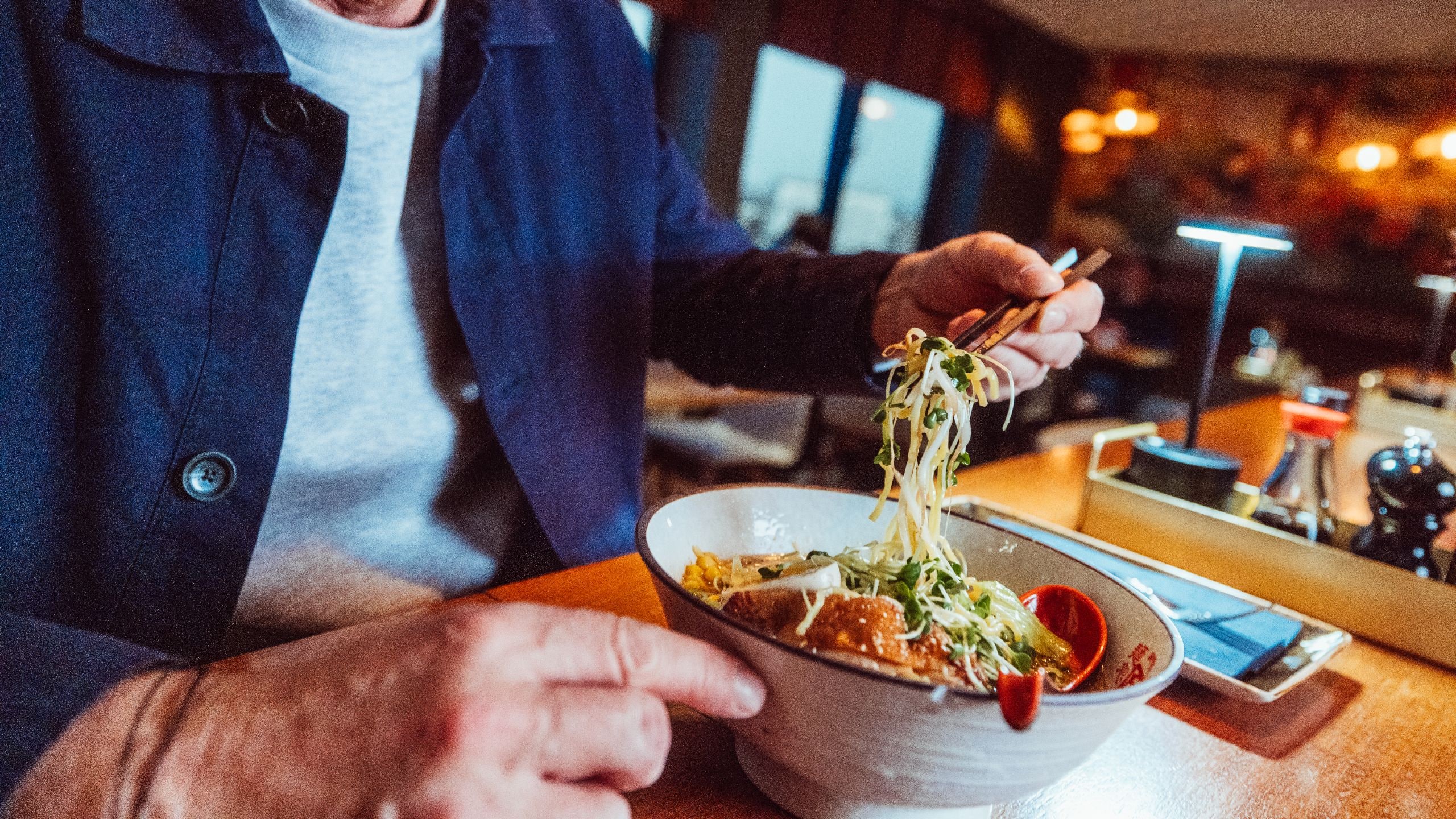 Me and All Hotel Dusseldorf Guest Enjoying Bowl Of Noodles