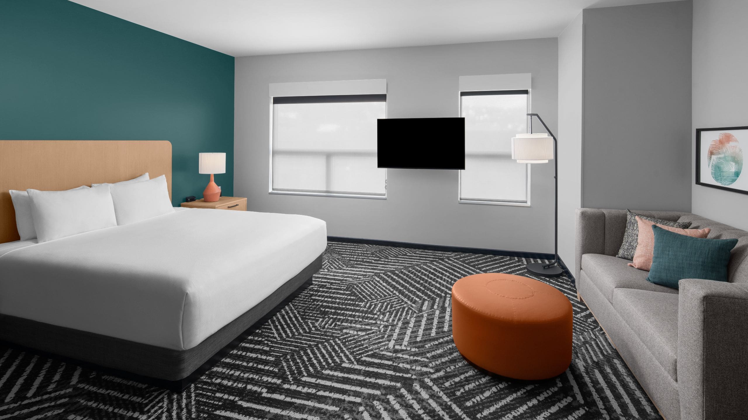 Hyatt House Pittsburgh-South Side King Studio Suite Sweep Bed