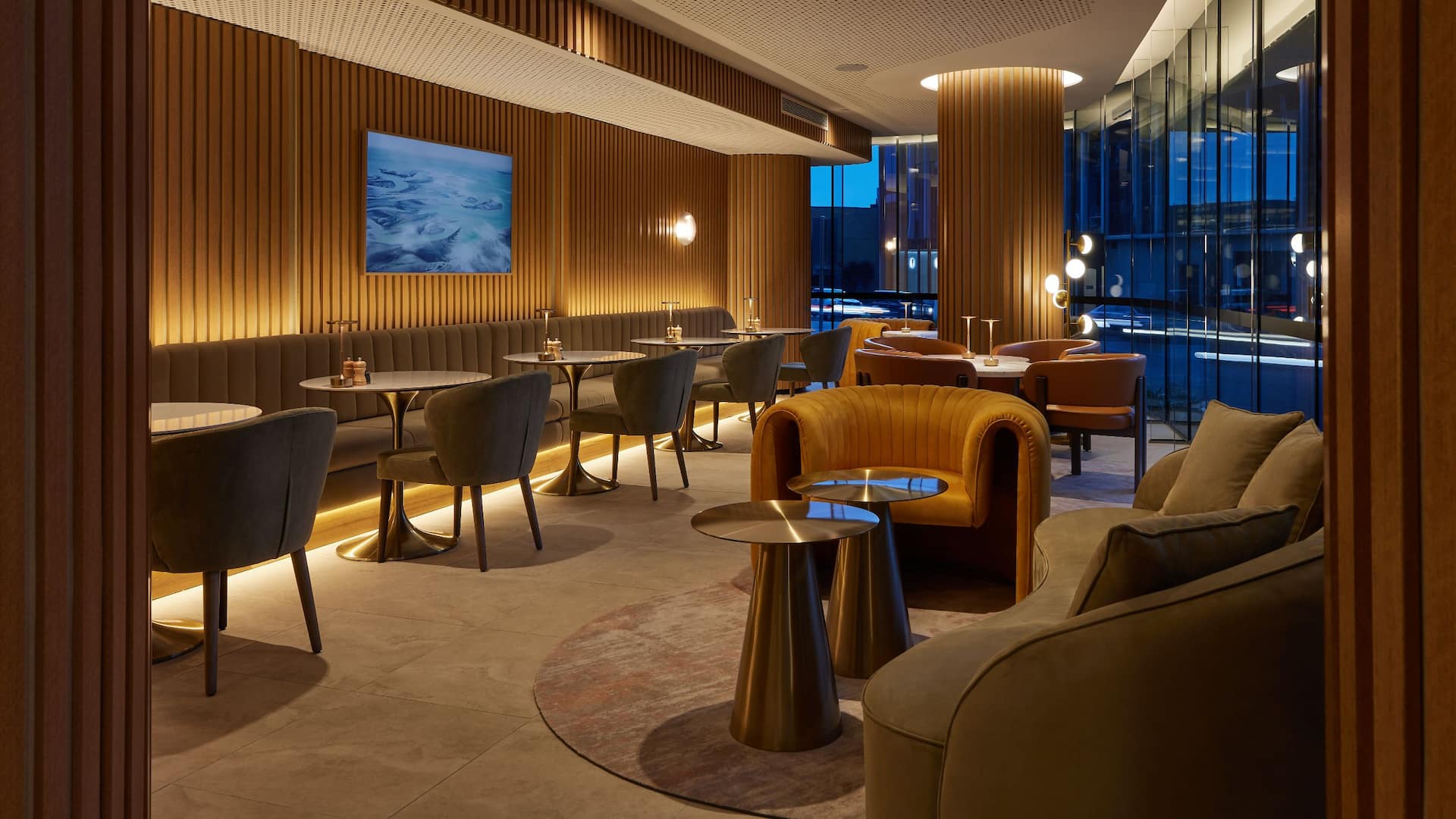 Hyatt House South Melbourne Lobby Lounge With Ambiance Lighting