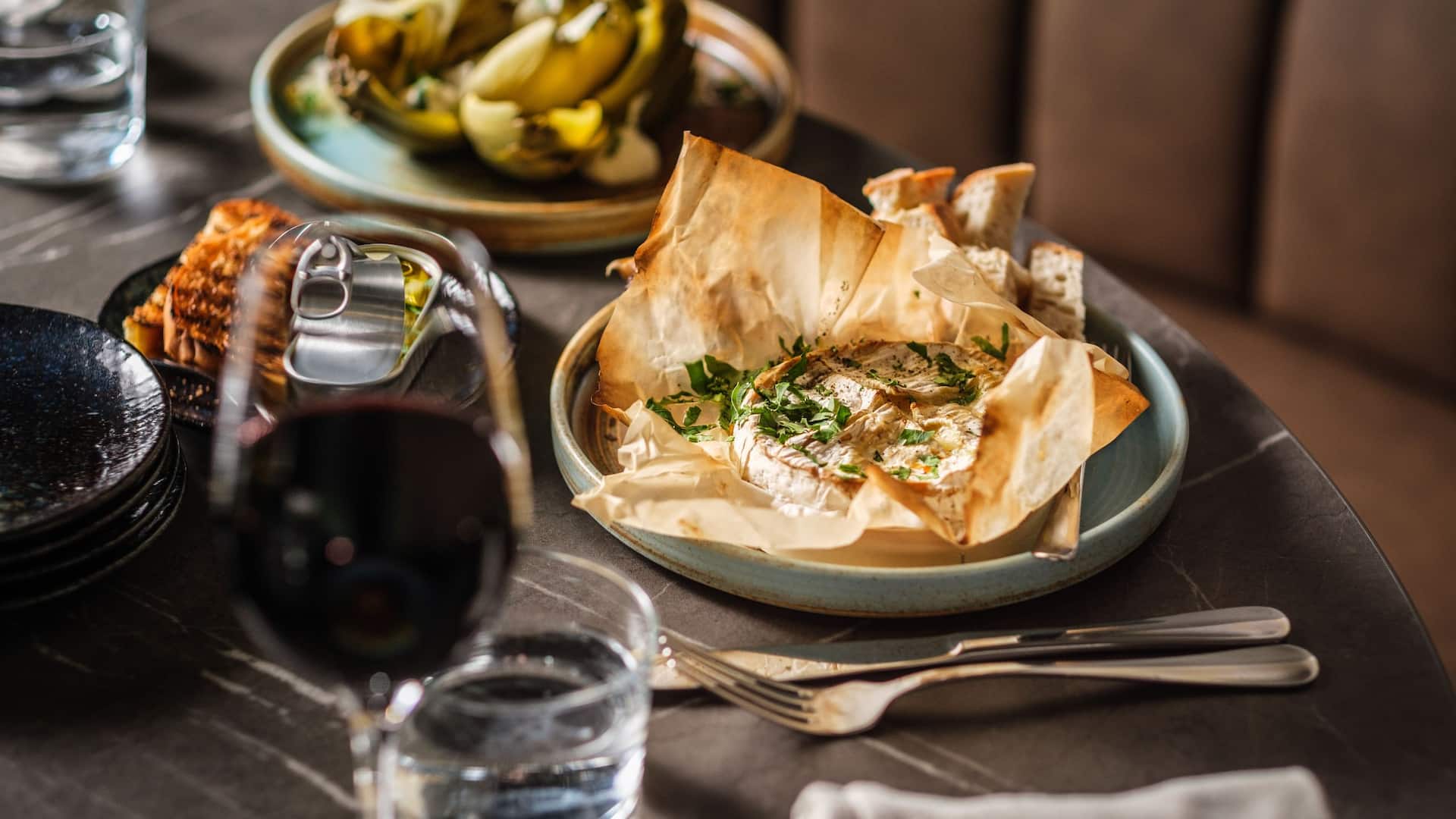 Hyatt Place Gothenburg Central Blanche Dish Detail With Wine