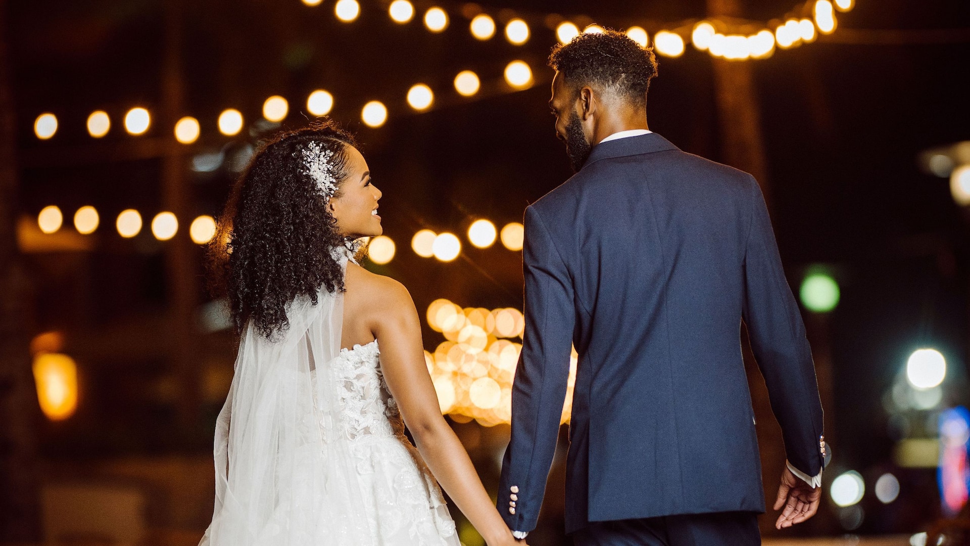 Hyatt Regency Trinidad Bridal Couple Holding Hands Walking