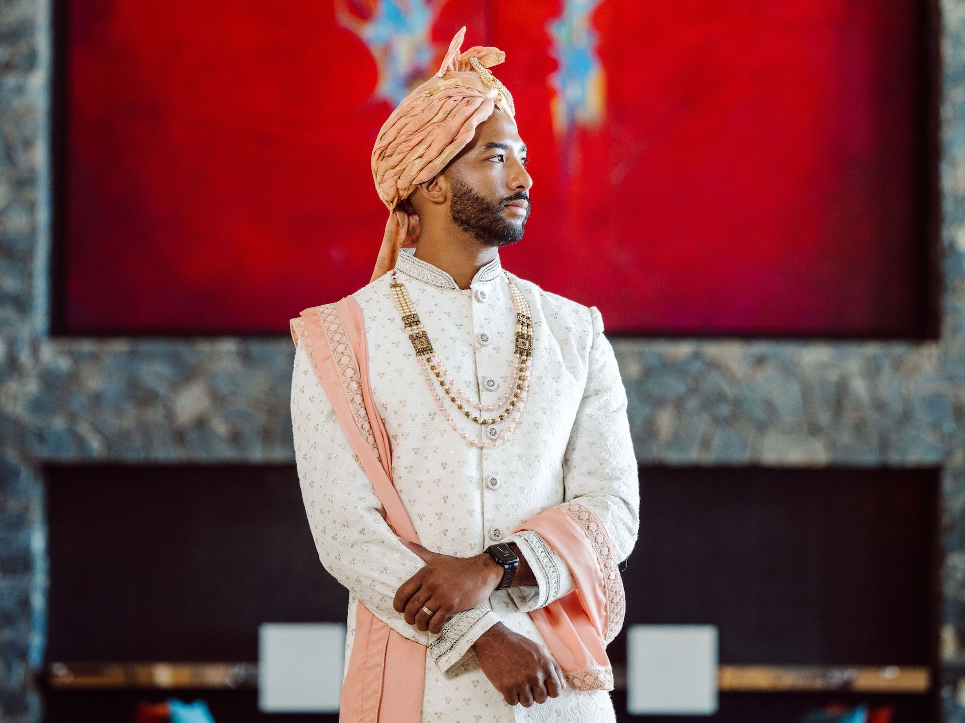 Hyatt Regency Trinidad Hindu Groom In Lobby