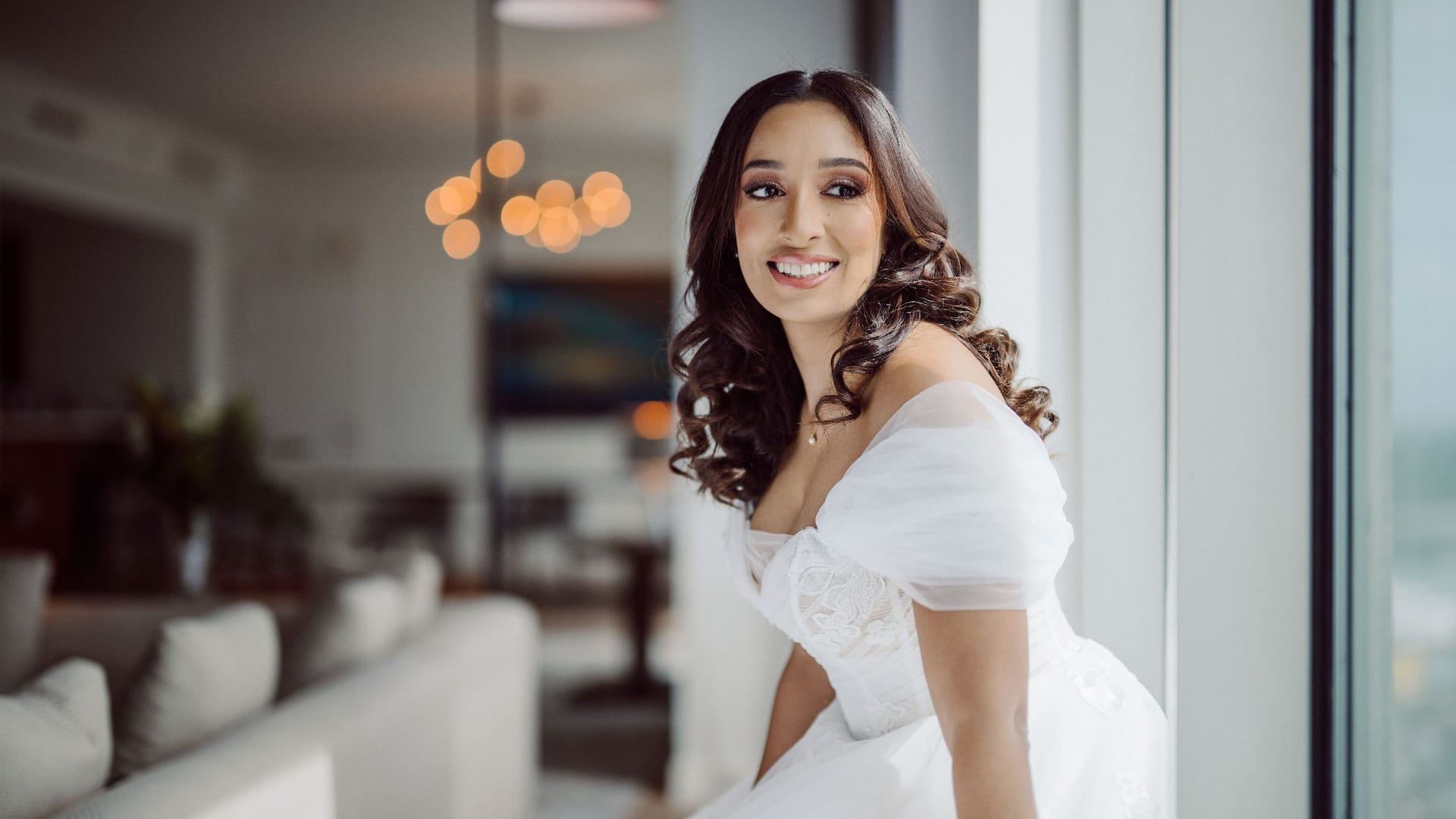 Hyatt Regency Trinidad Bride Smiling In Room