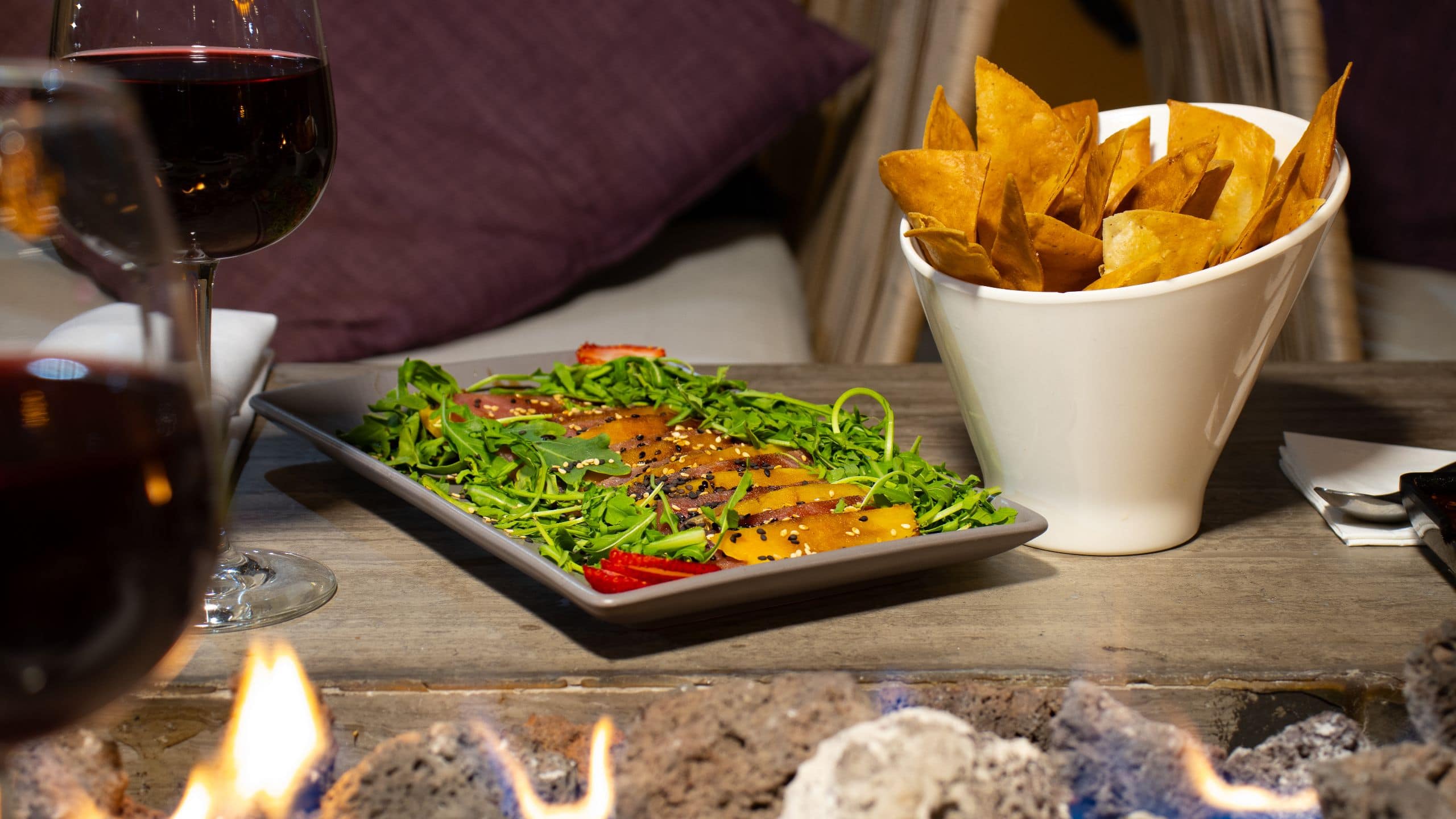 Hyatt Centric Campestre León Cien Tios Gaspacho Chips And Fire Pit