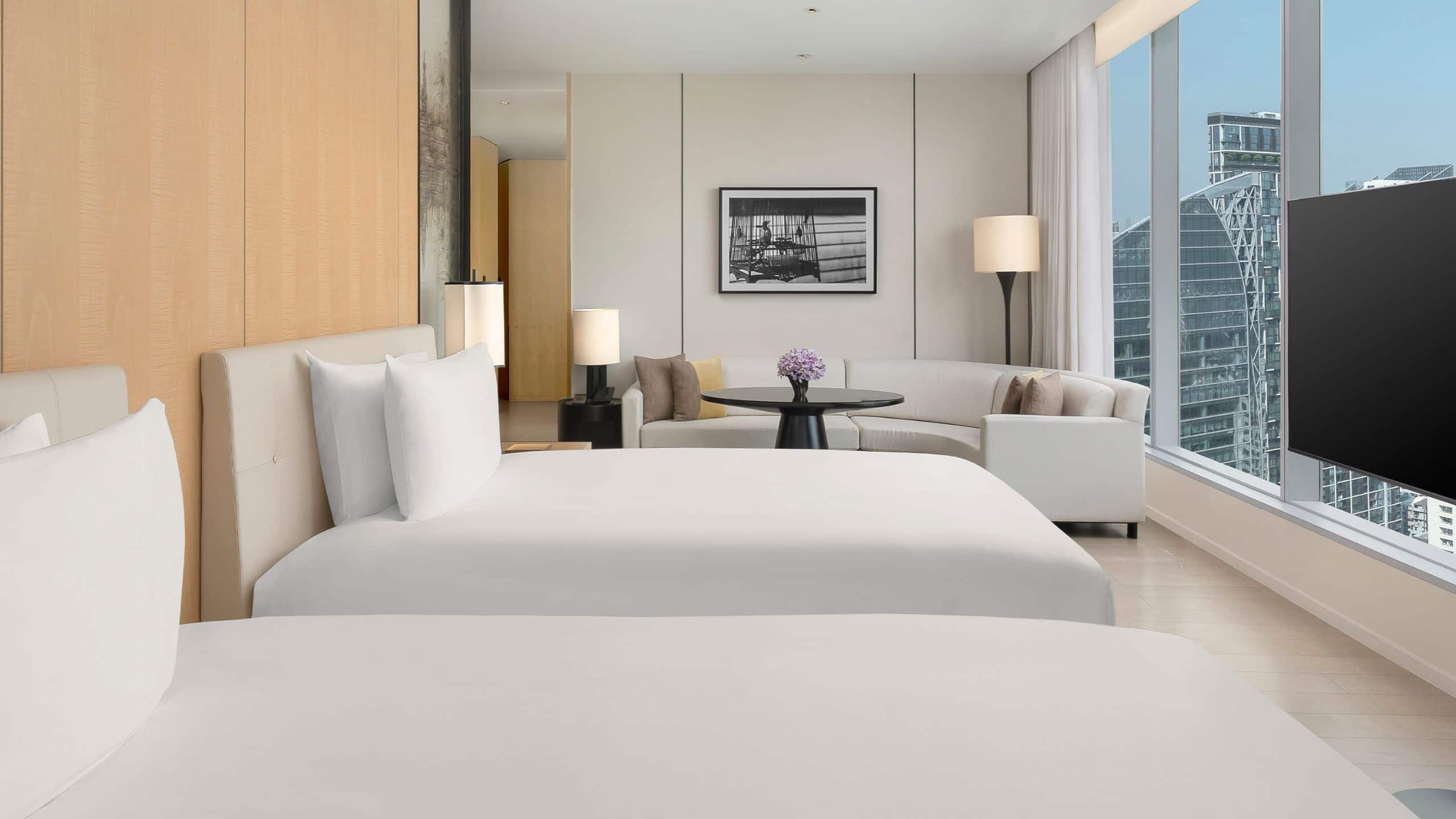 Park Hyatt Bangkok Twin Deluxe Bedroom Side Shot
