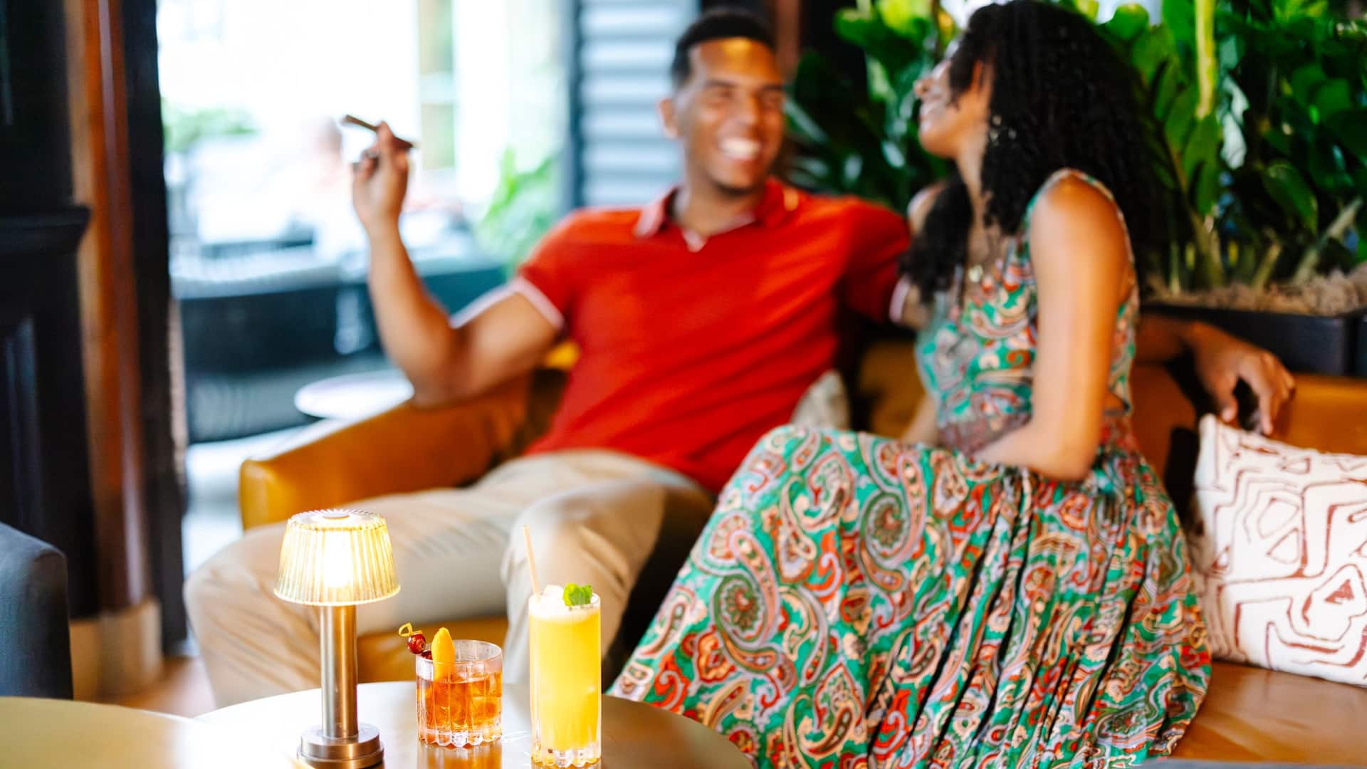 Grand Hyatt Baha Mar T2 Cigar Bar Models With Cocktails