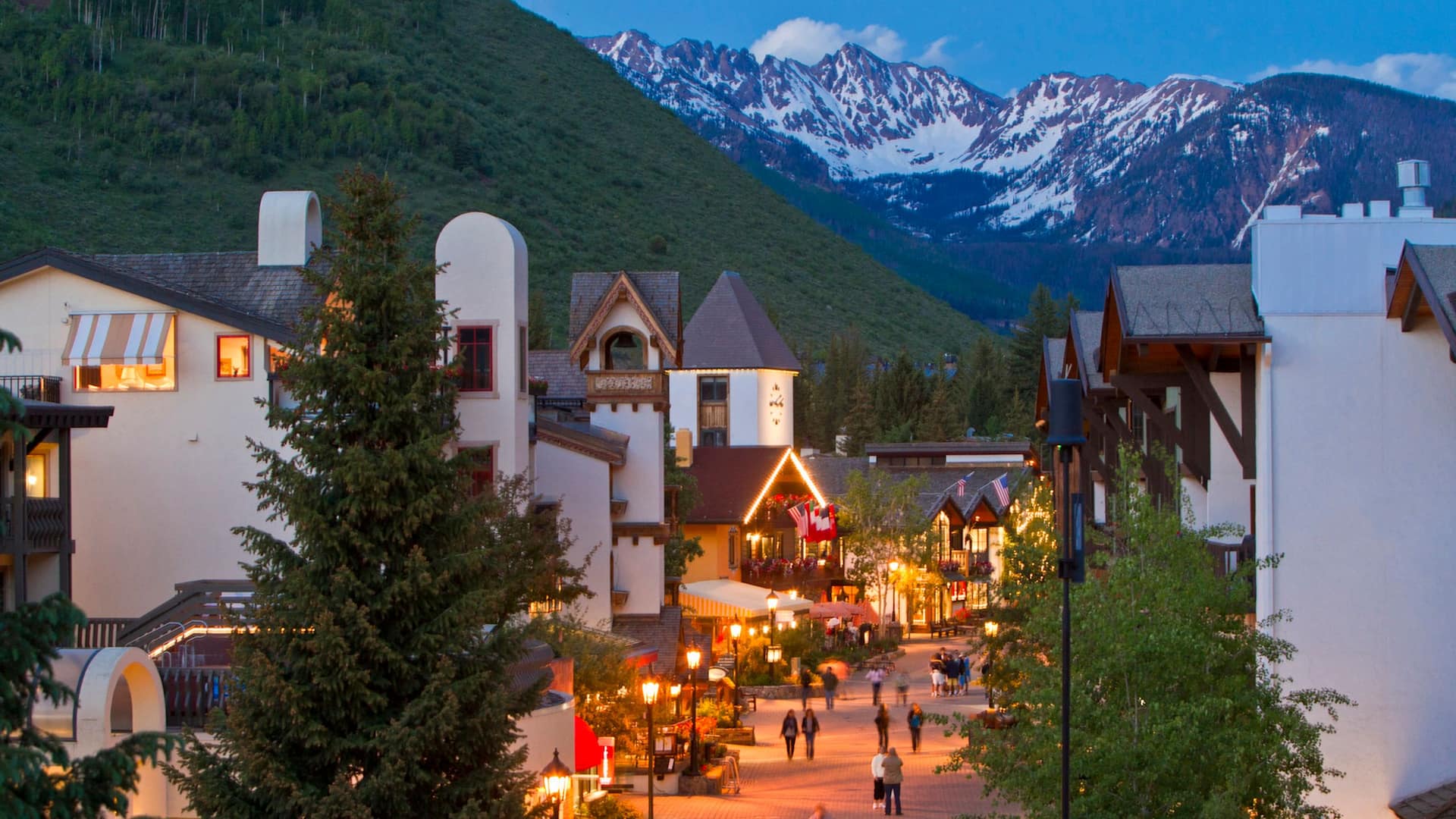 Grand Hyatt Vail Vail Village From Above Summer Evening