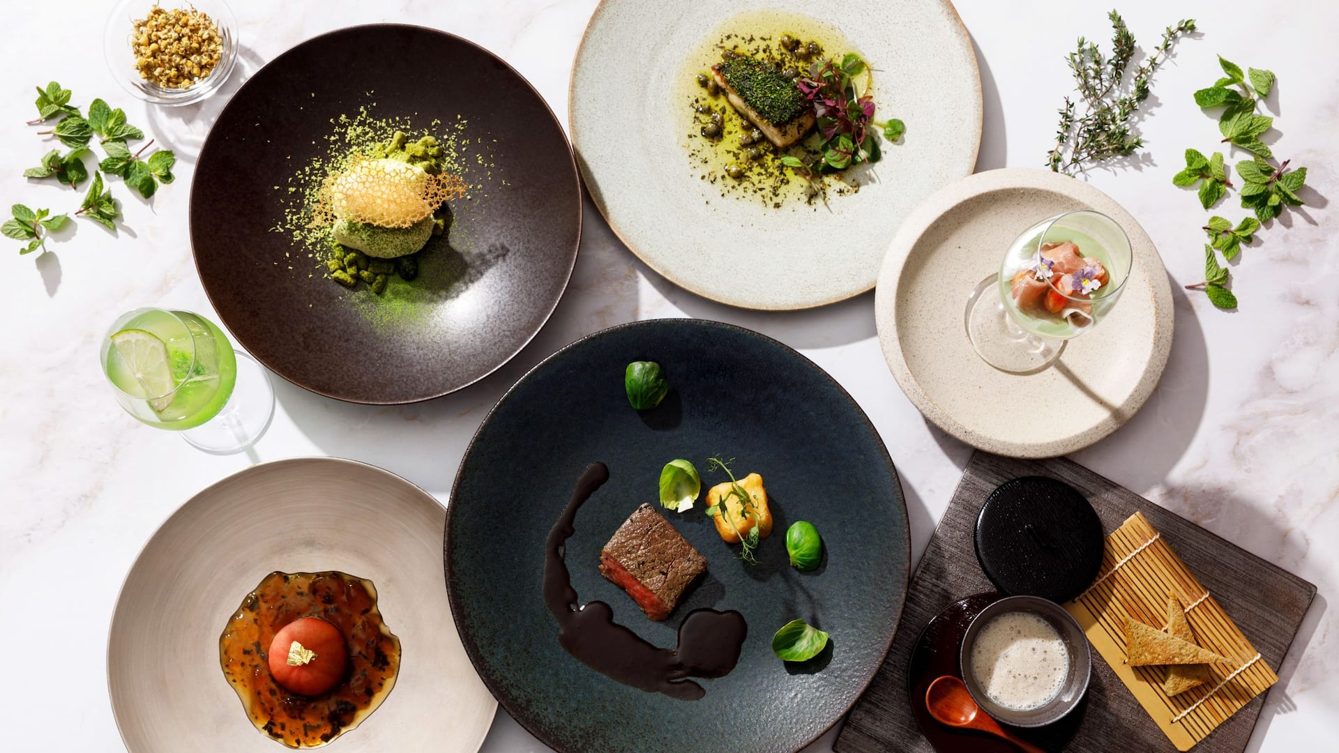 Grand Hyatt Fukuoka Yame Tea Herb Dinner Course