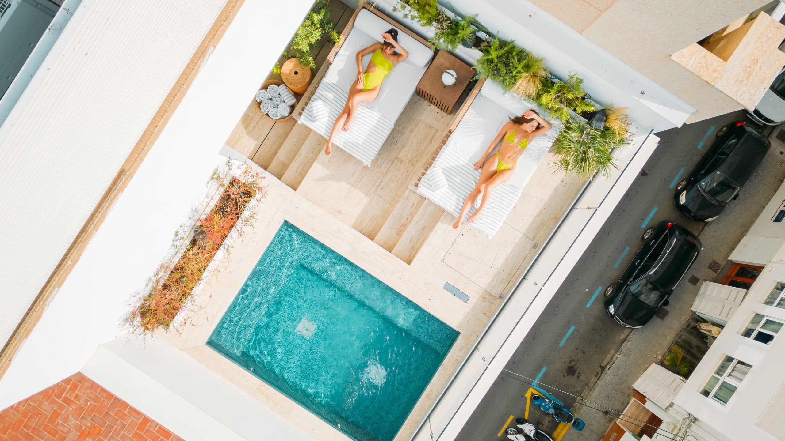 The Standard, Ibiza Guests Pool Overhead Lifestyle