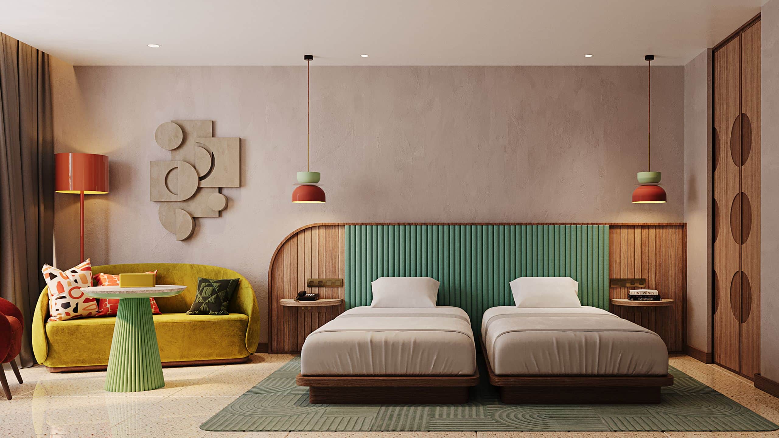 1/3 Studios at Alila Seminyak Two Twin Beds Room