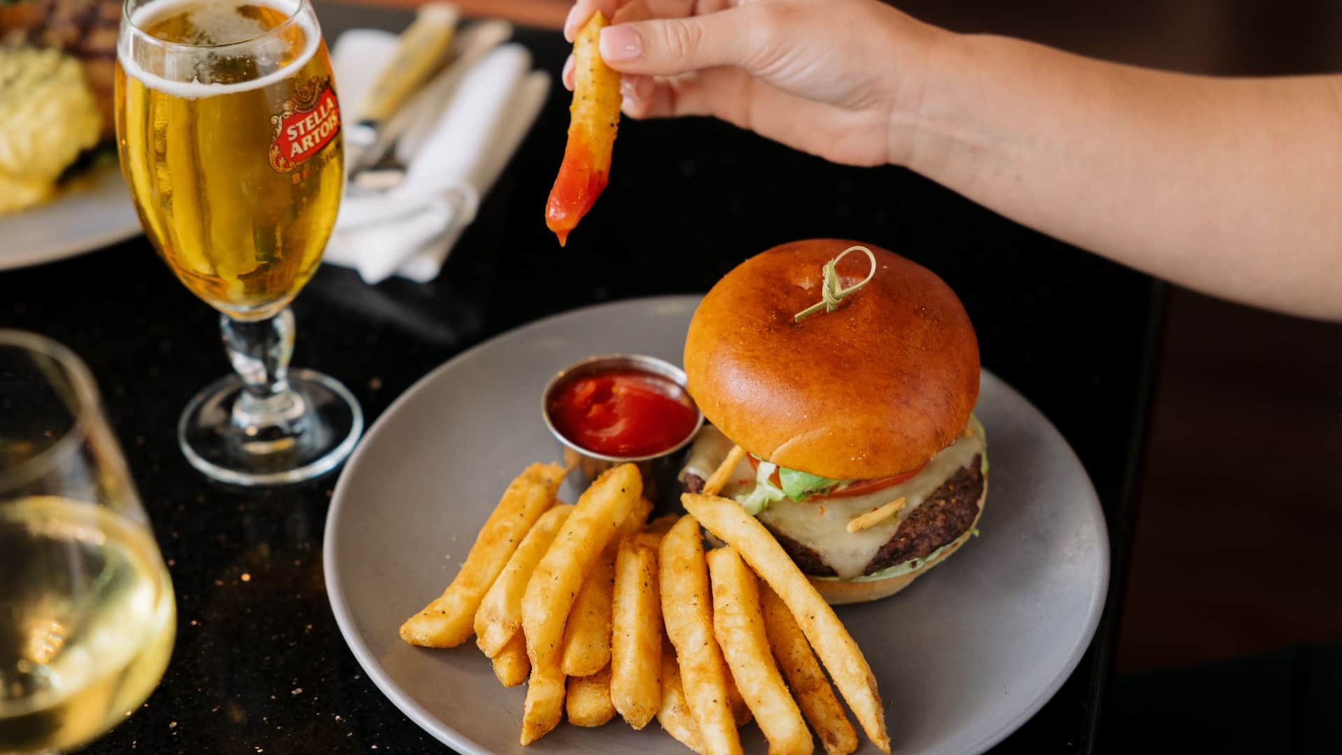 2 of 5 Hyatt Regency Miami Riverview Bar And Grill Dinner Rv Burger Fries