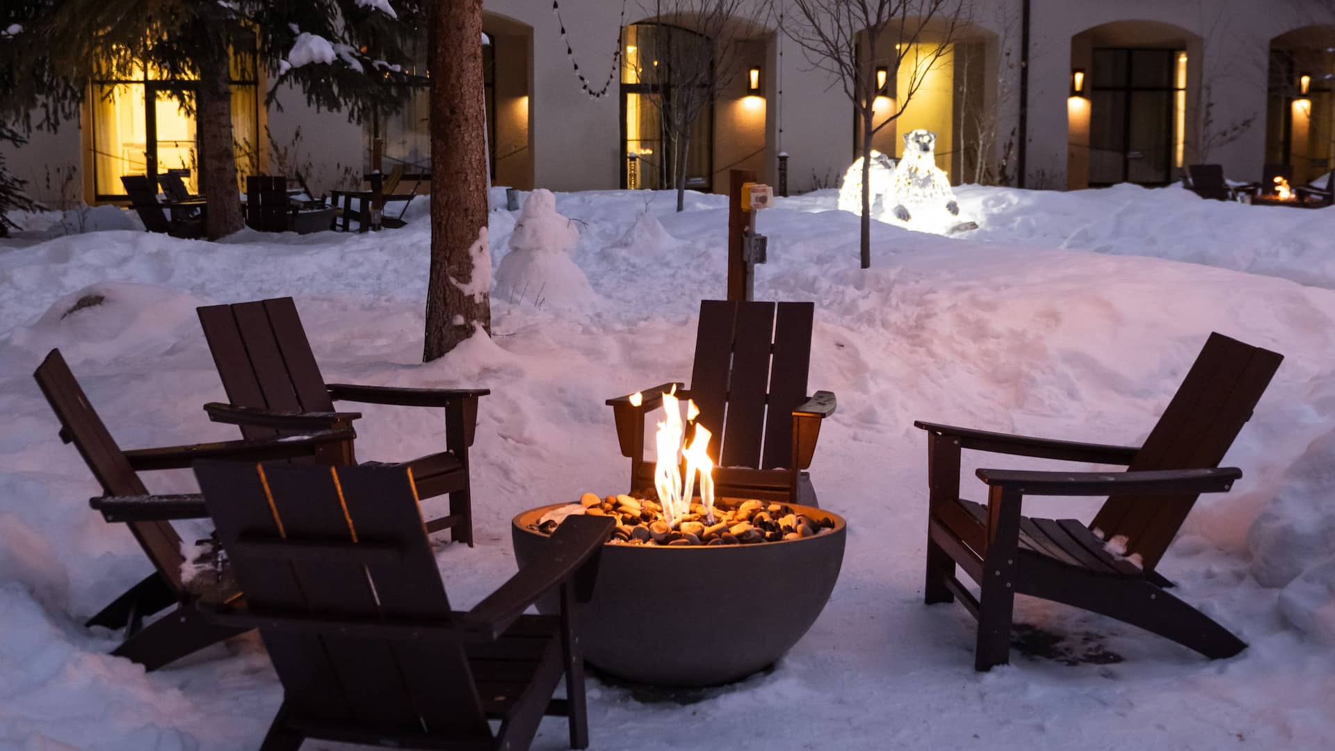 1 of 2 Grand Hyatt Vail Zen Garden Winter Fireplace Seating