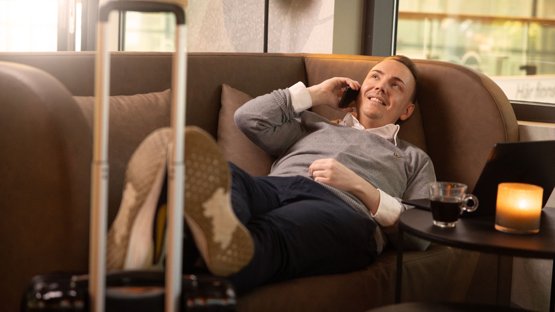 Hyatt Place Gothenburg Central Man Relaxing On A Couch