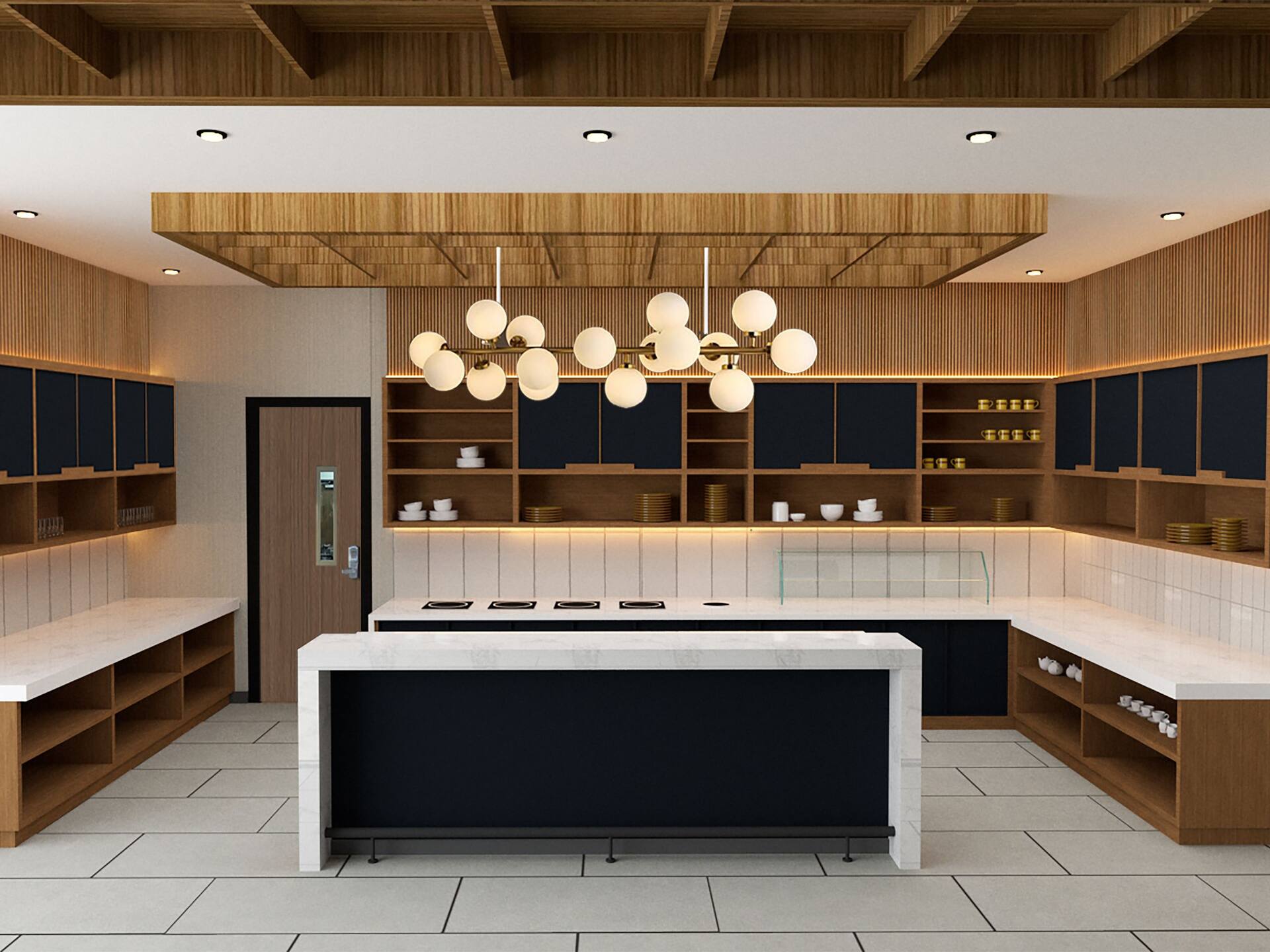 Hyatt Place Piedras Negras Guest Lobby Breakfast Bar Kitchen