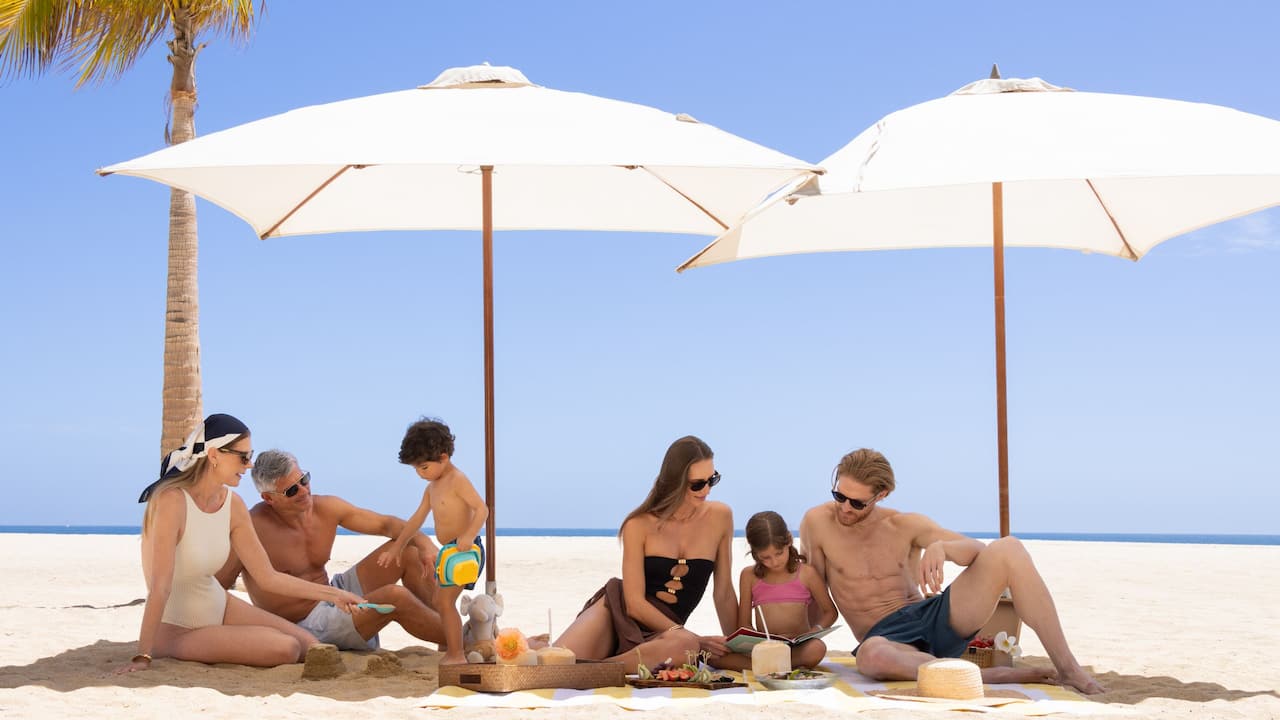 Beach Family Sand Sea