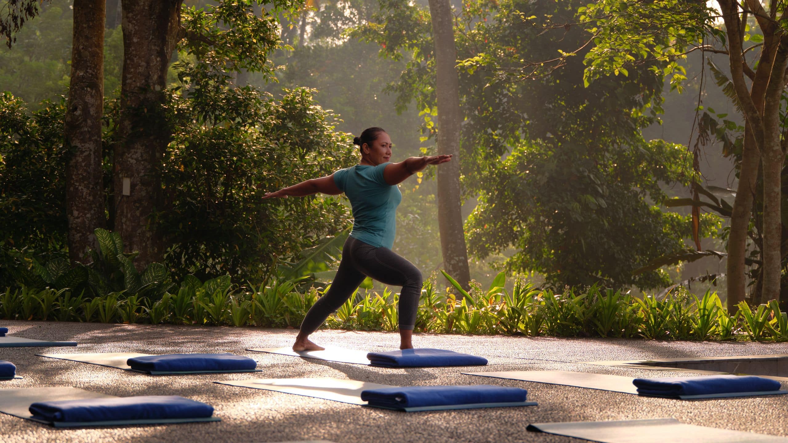 Alila Ubud Morning Yoga Teacher Standing Yoga