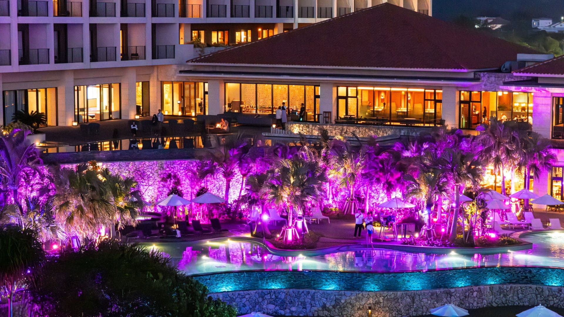 Hyatt Regency Seragaki Island, Okinawa Nightpool Front View