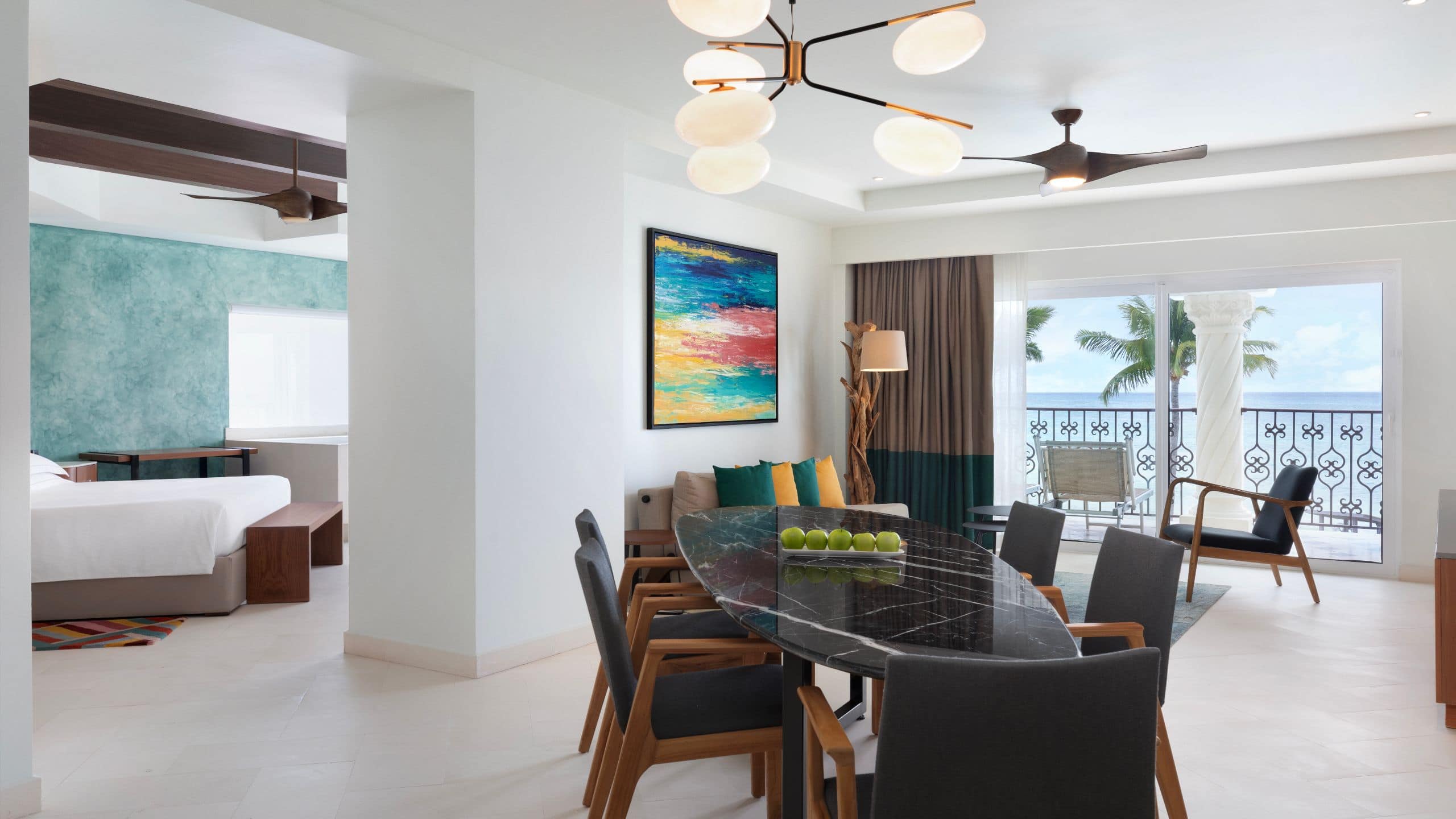 Hyatt Vivid Playa del Carmen One Bedroom Suite Ocean Front King Dining Area