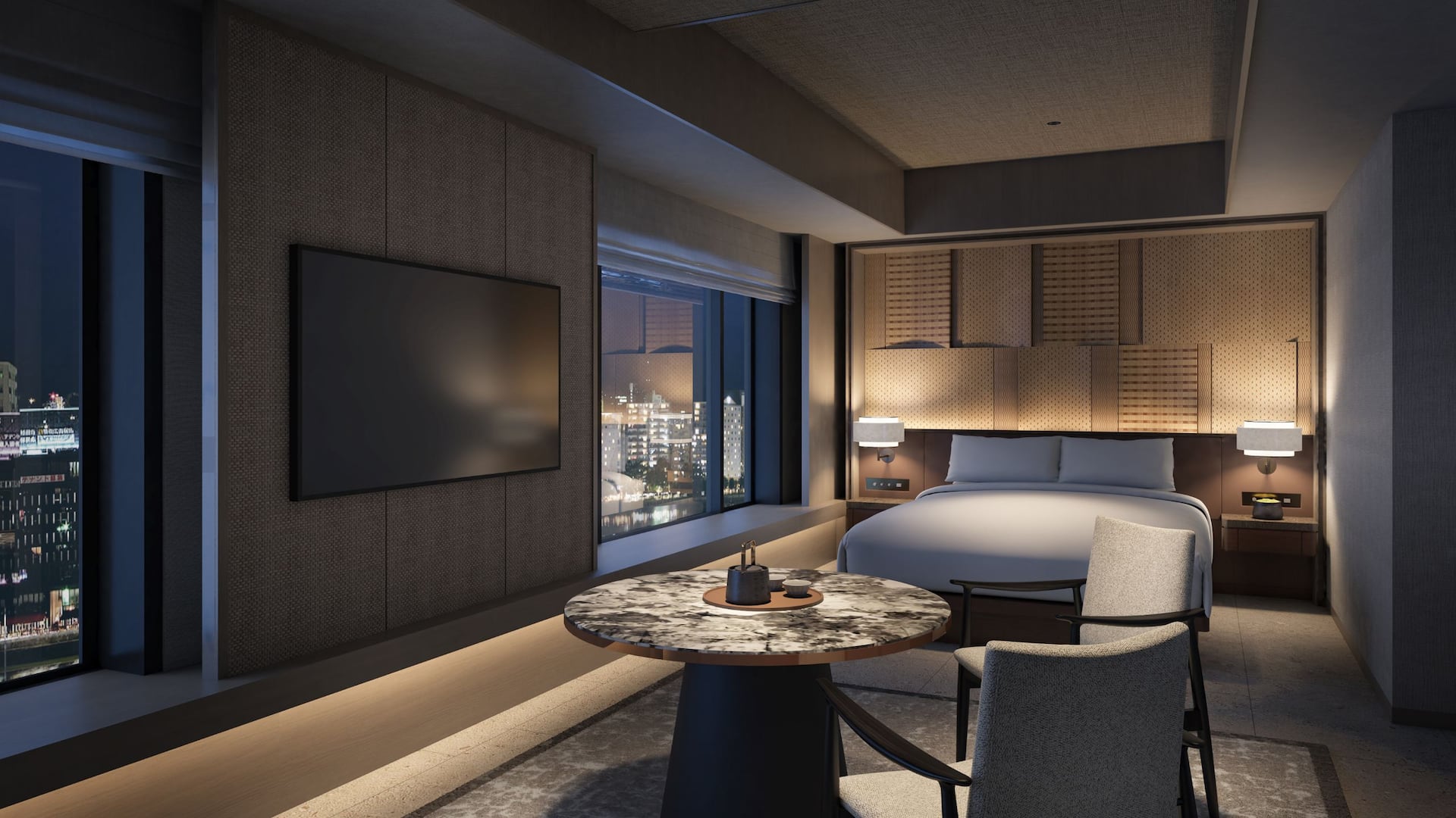 1 de 3 Grand Hyatt Fukuoka Club King Premium Bedroom