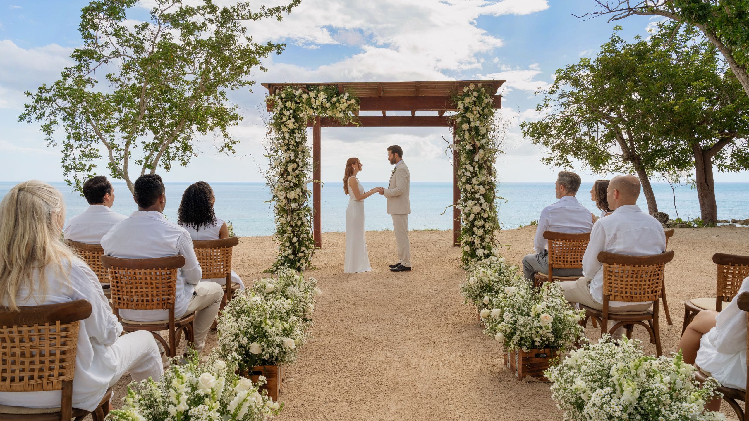 Dreams Bayahibe La Romana Beach Gazebo Wedding Couple Guests