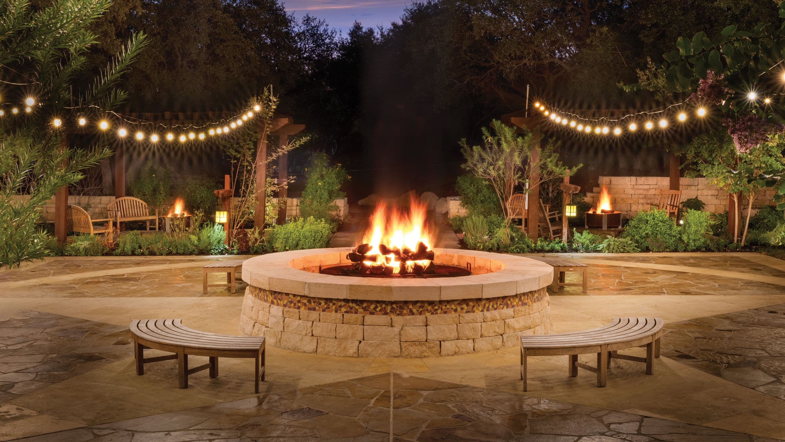 Hyatt Vacation Club at Wild Oak Ranch Firepit Night Time