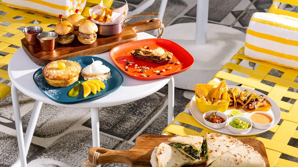 Platters of Food on Loungers