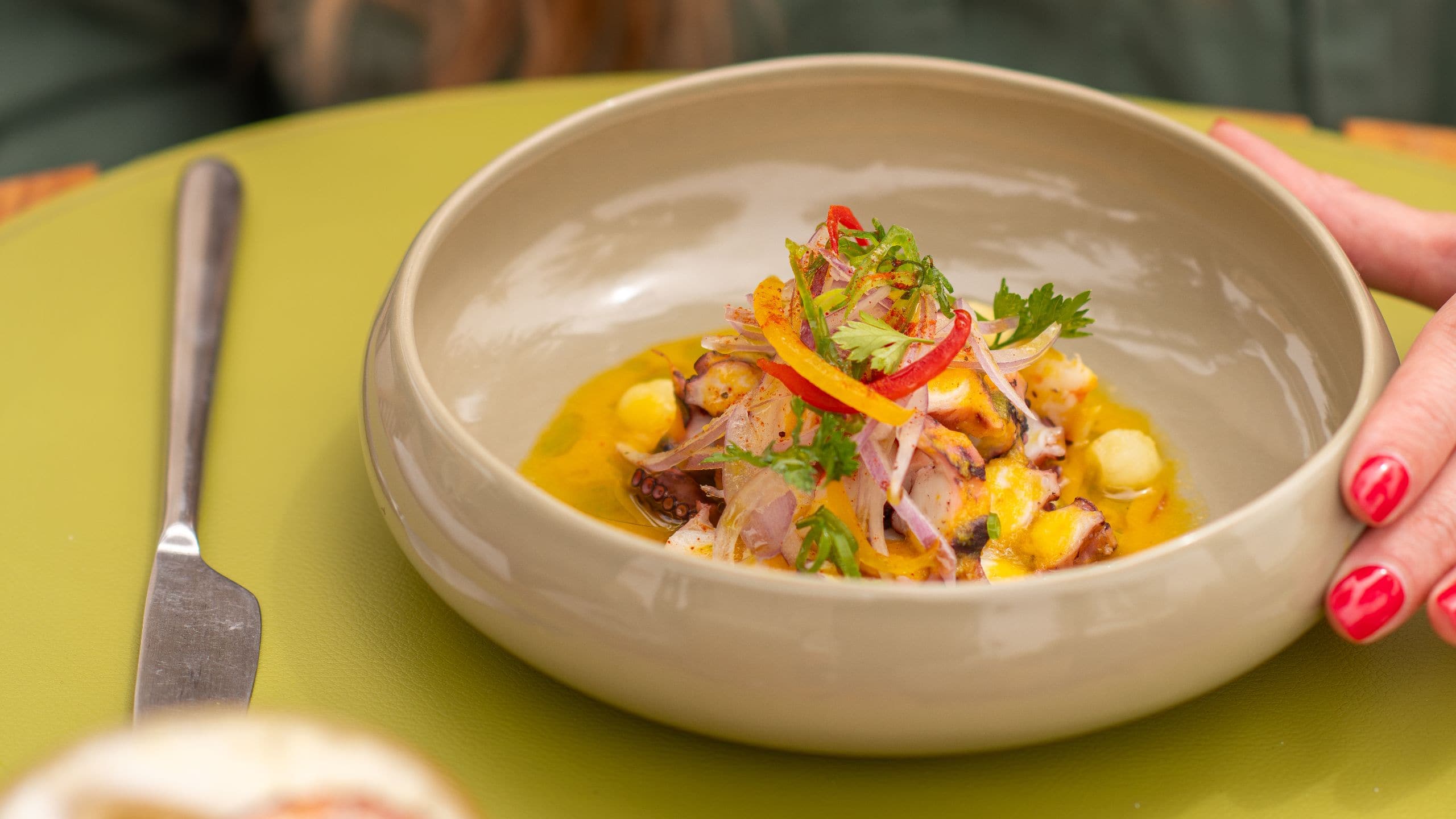 Park Hyatt Marrakech Pavillon Lunch Starters Octopus Shrimp Ceviche Vegetables