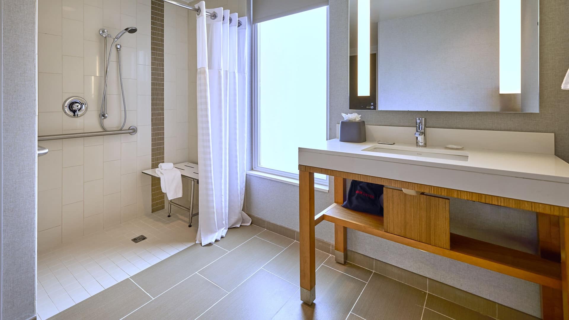 Hyatt Place Portland Downtown-Old Port Square Shower Roll In Accessible Sink Vanity