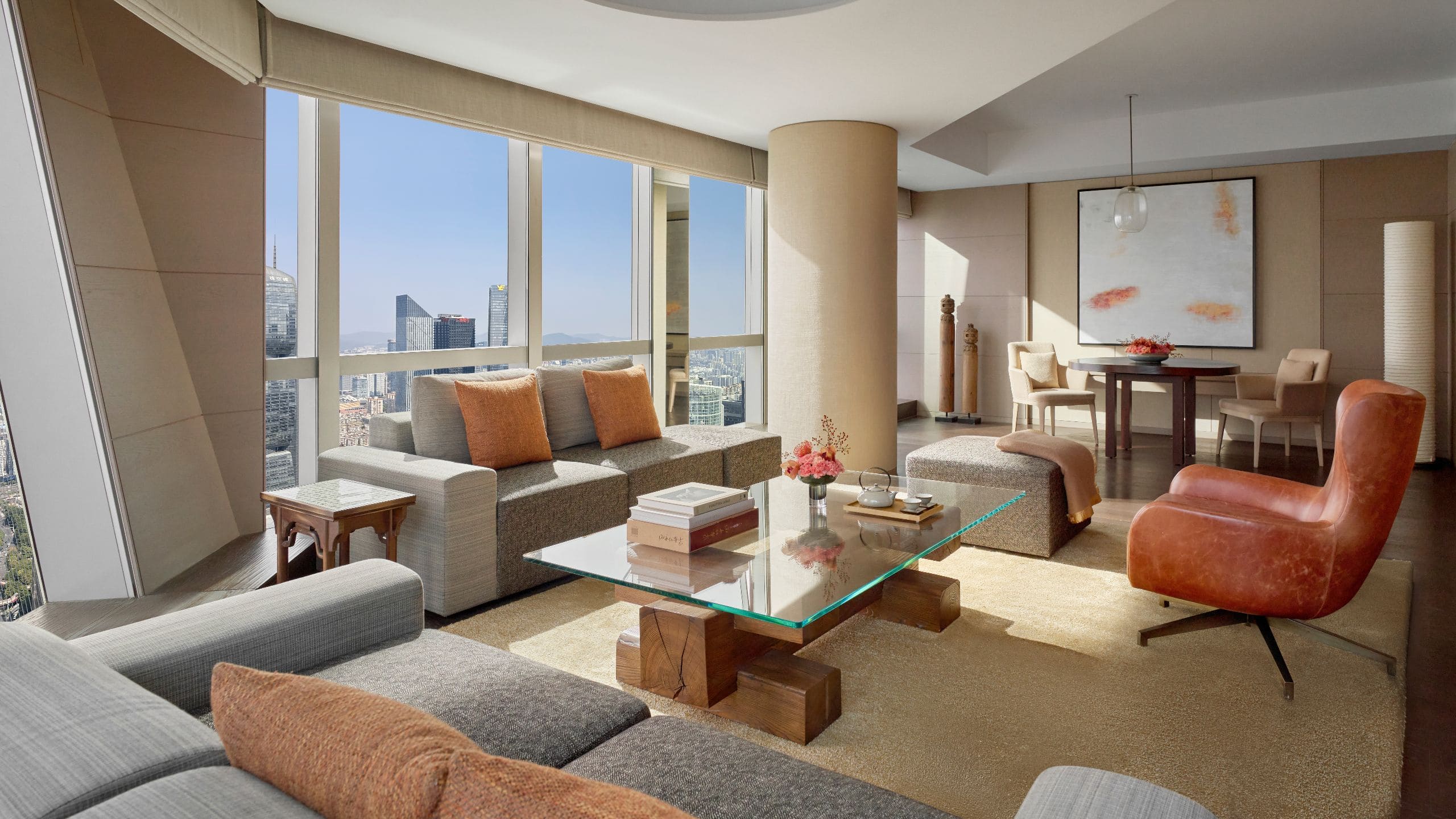 Park Hyatt Guangzhou City View Deluxe Suite Living Room Two Sofas