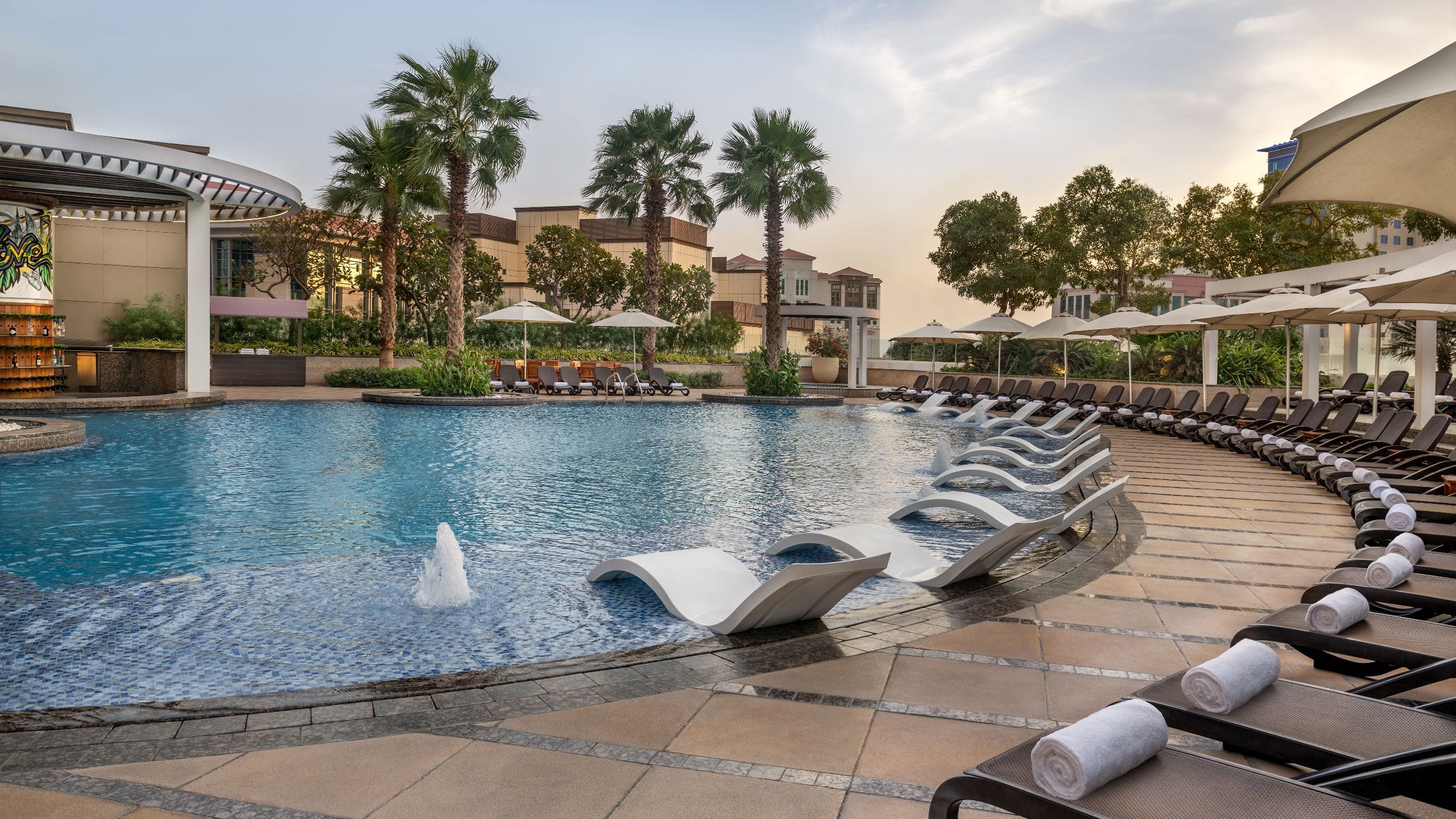 Hyatt Regency Dubai Creek Heights Pool Sunbeds