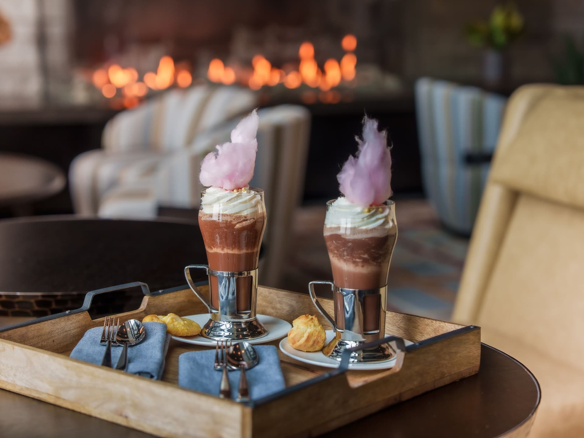 Grand Hyatt Deer Valley Frozen Hot Chocolate Fire Place