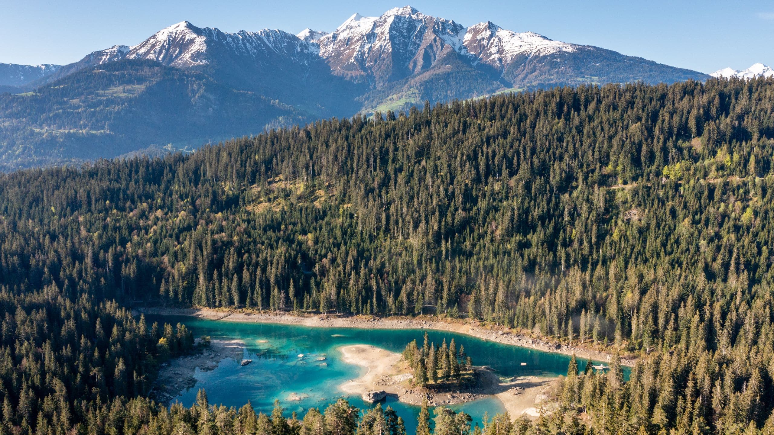 Me and All Hotel Flims View Of Lake Caumasee With Mountain In Background