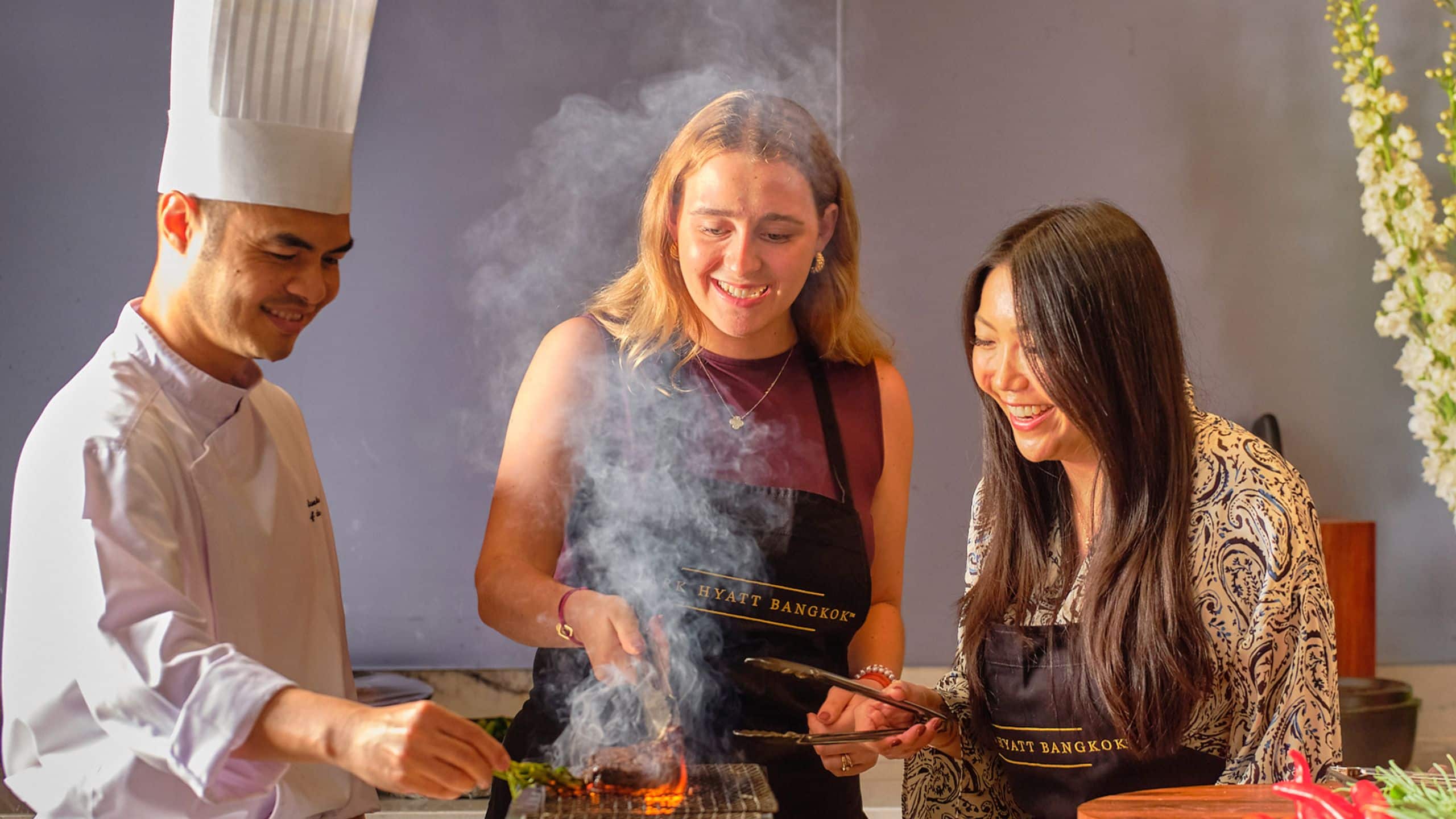 Park Hyatt Bangkok Cooking Class Grilling River Prawn