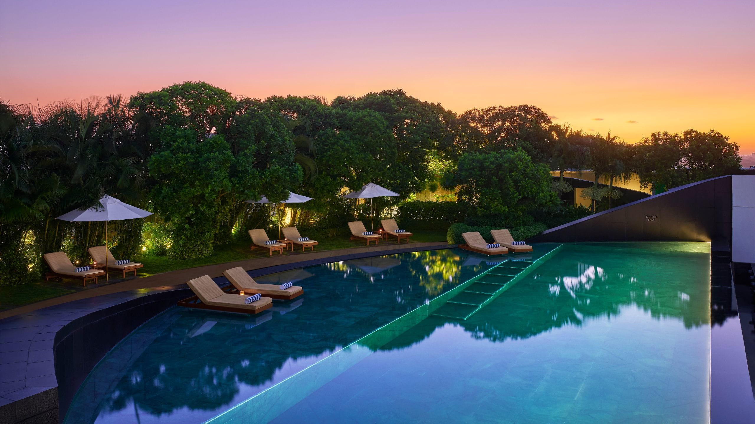 Park Hyatt Chennai Pool Dusk