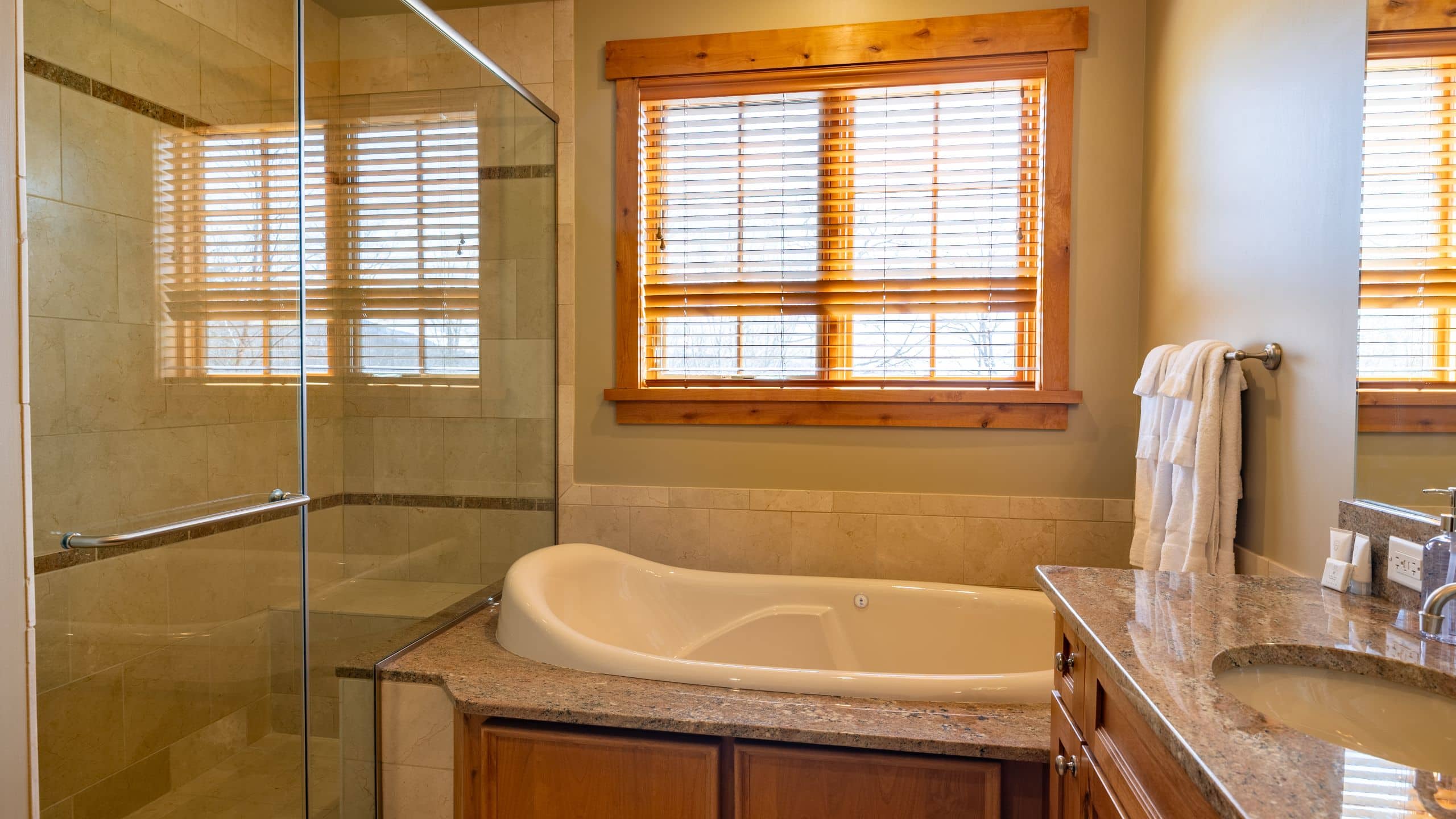5 of 5 The Lodge at Spruce Peak Mountain Cabin Bathroom