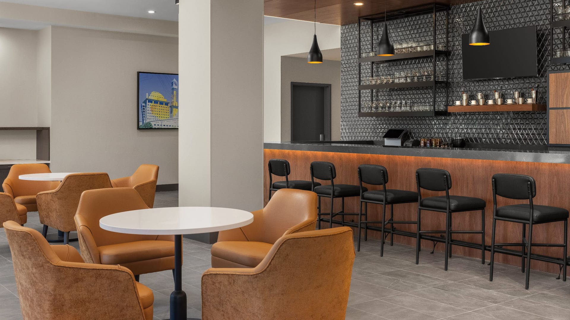 Hyatt House Mississauga / Airport Corporate Centre H Bar Dining Area And Bar