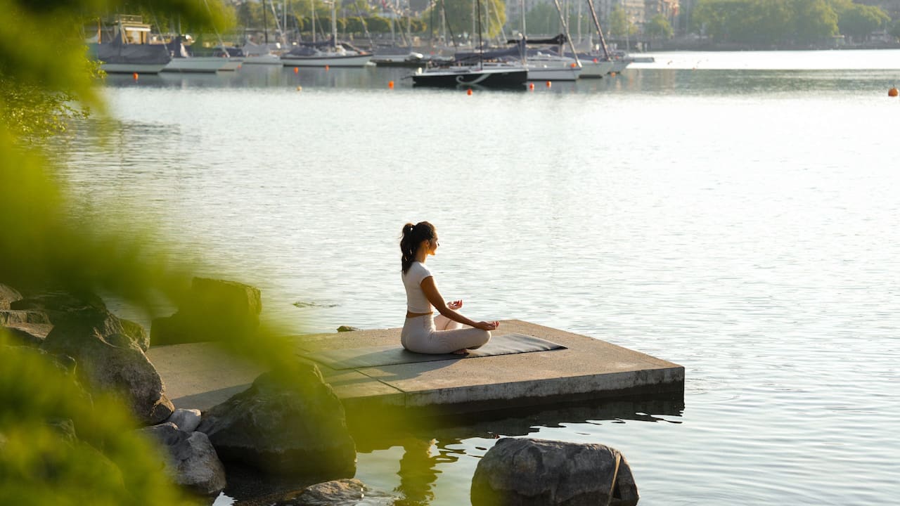 Meditating Lake Yoga Position