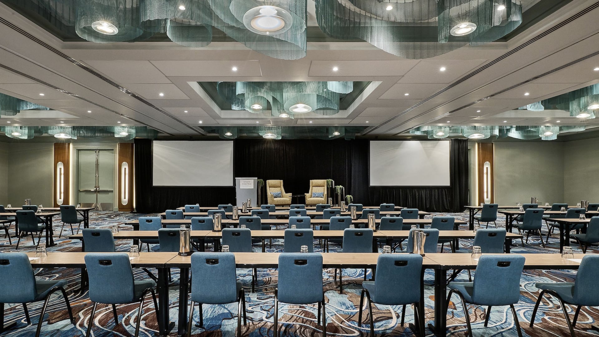 2 of 6 Hyatt Centric Chicago Magnificent Mile Grand Ballroom Classroom Setup Center View