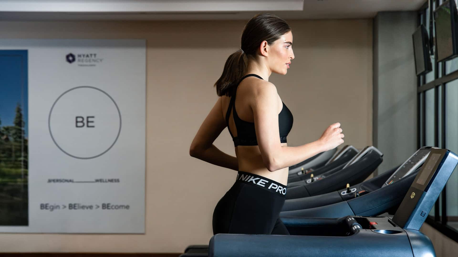 Hyatt Regency Thessaloniki Guest Running On Treadmill