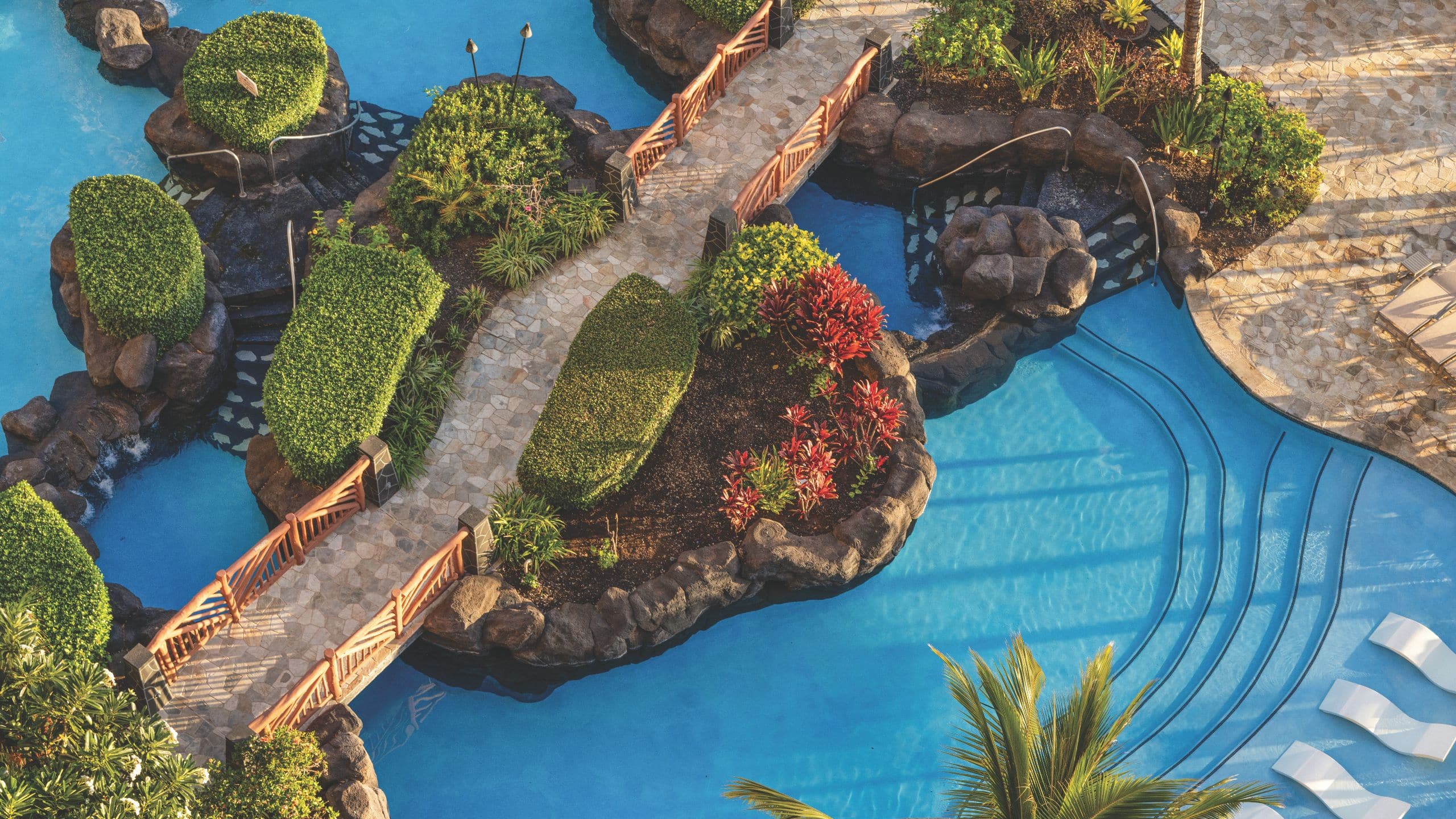 Hyatt Vacation Club at Ka’anapali Beach Top View Of Pool Bridge