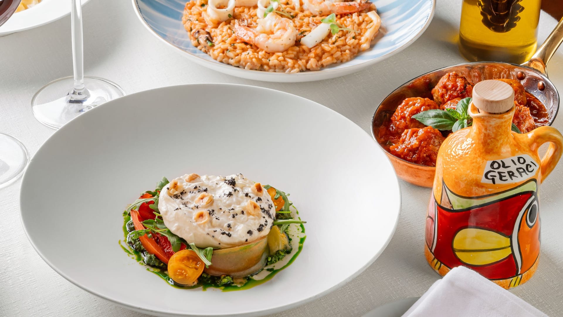 Grand Hyatt Mumbai Hotel & Residences Celini Risotto Wine Salad Olive Oil