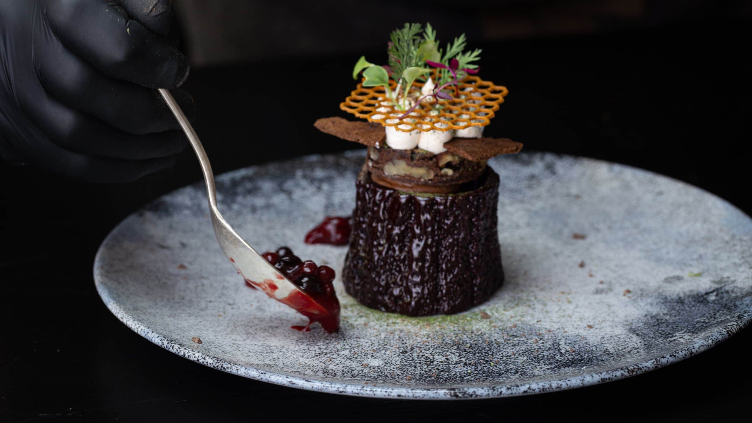 Park Hyatt Johannesburg Chef Plating Dark Chocolate Fondant
