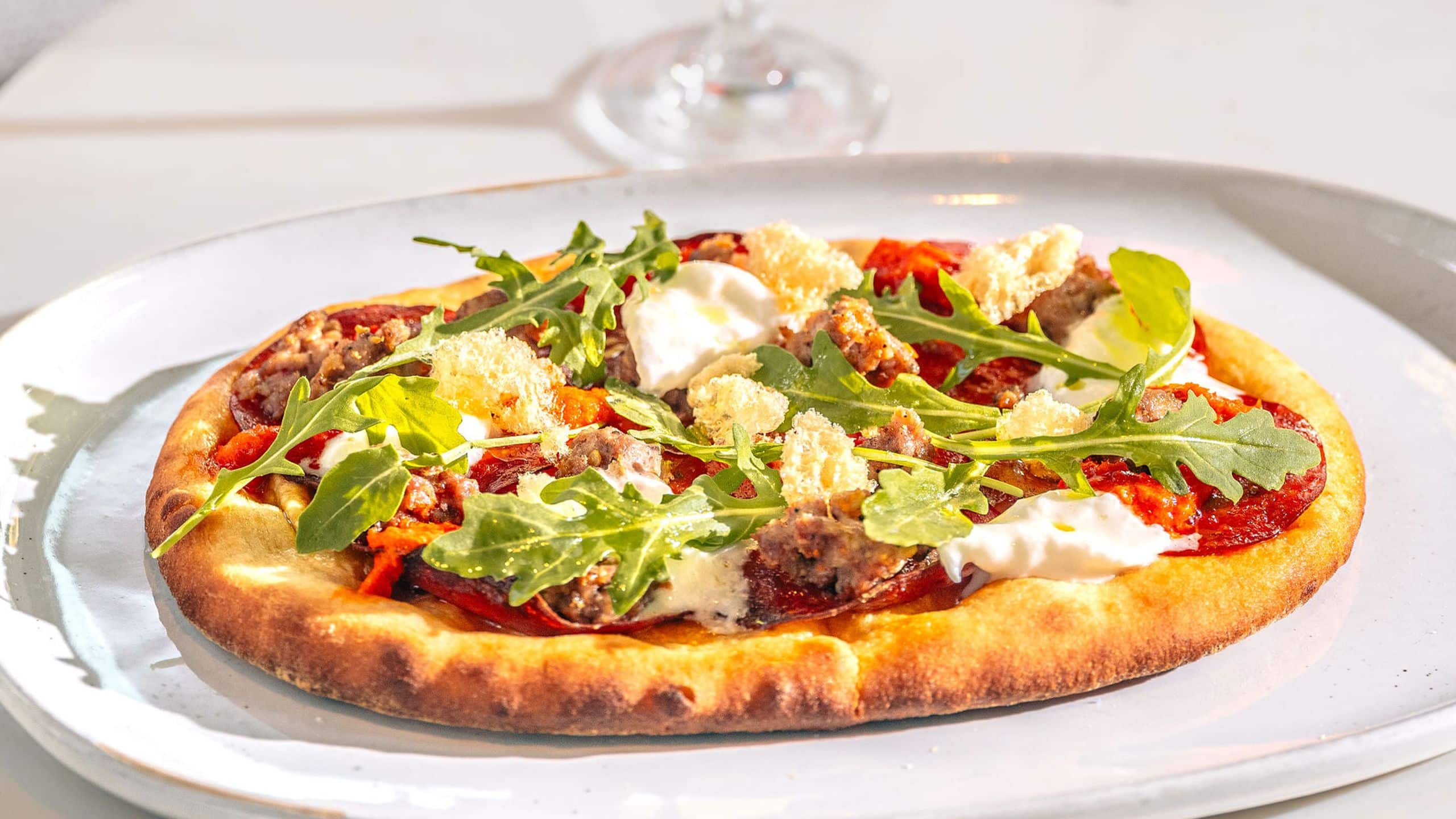 Hyatt Centric Downtown Sacramento Clayton Club Pepperoni Sausage Flatbread